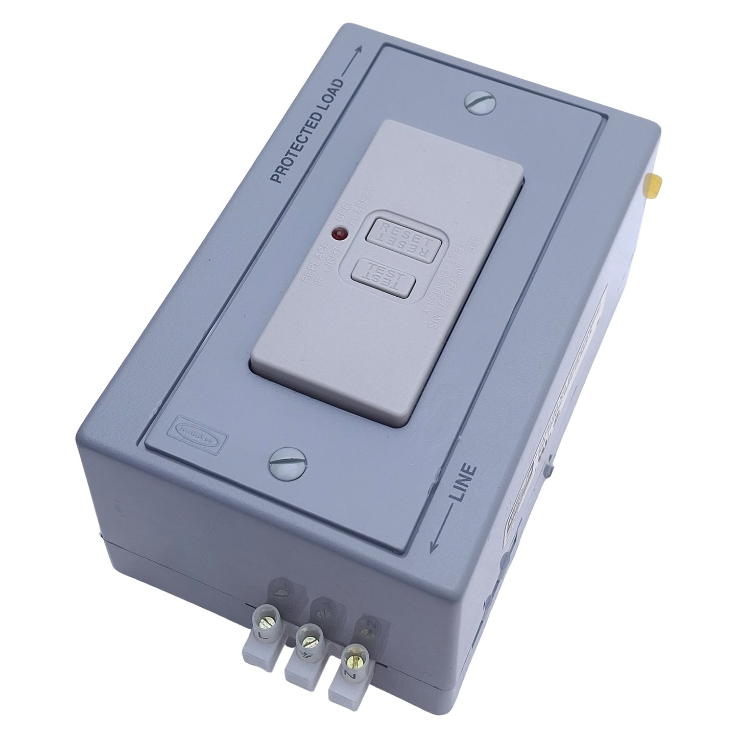 Used Hubbell DRUBGFI20BFAC Utility Box 125VAC 20A,Gray Color, Vertical/DIN Mount