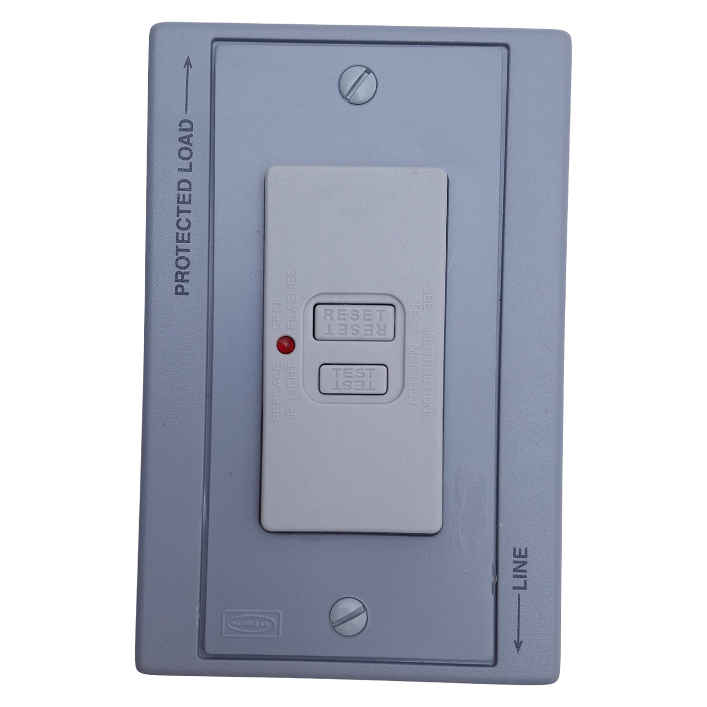 Used Hubbell DRUBGFI20BFAC Utility Box 125VAC 20A,Gray Color, Vertical/DIN Mount