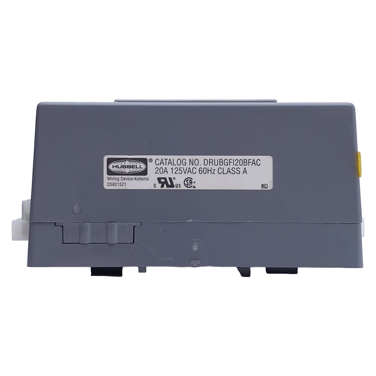 Used Hubbell DRUBGFI20BFAC Utility Box 125VAC 20A,Gray Color, Vertical/DIN Mount