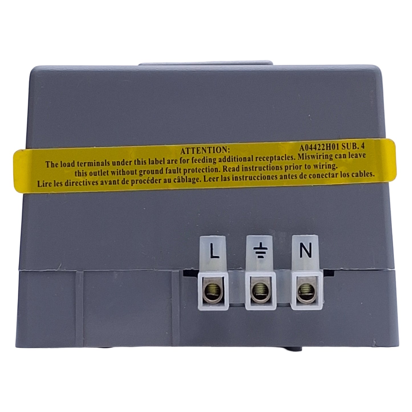 Used Hubbell DRUBGFI20BFAC Utility Box 125VAC 20A,Gray Color, Vertical/DIN Mount