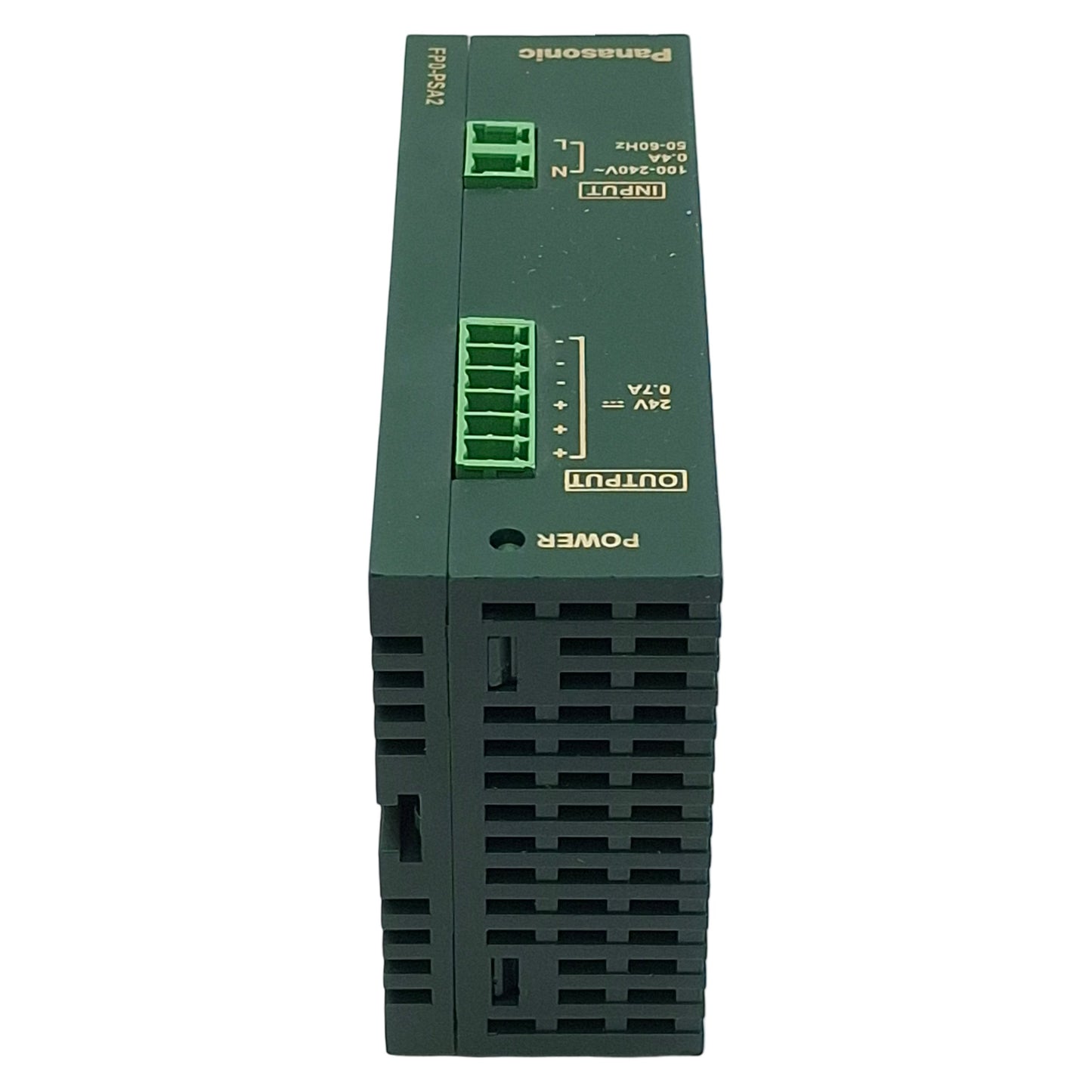 Used Panasonic FP0PSA2 Power Supply Unit, 100-240VAC In, 0.7A 24VDC Out, DIN Rail