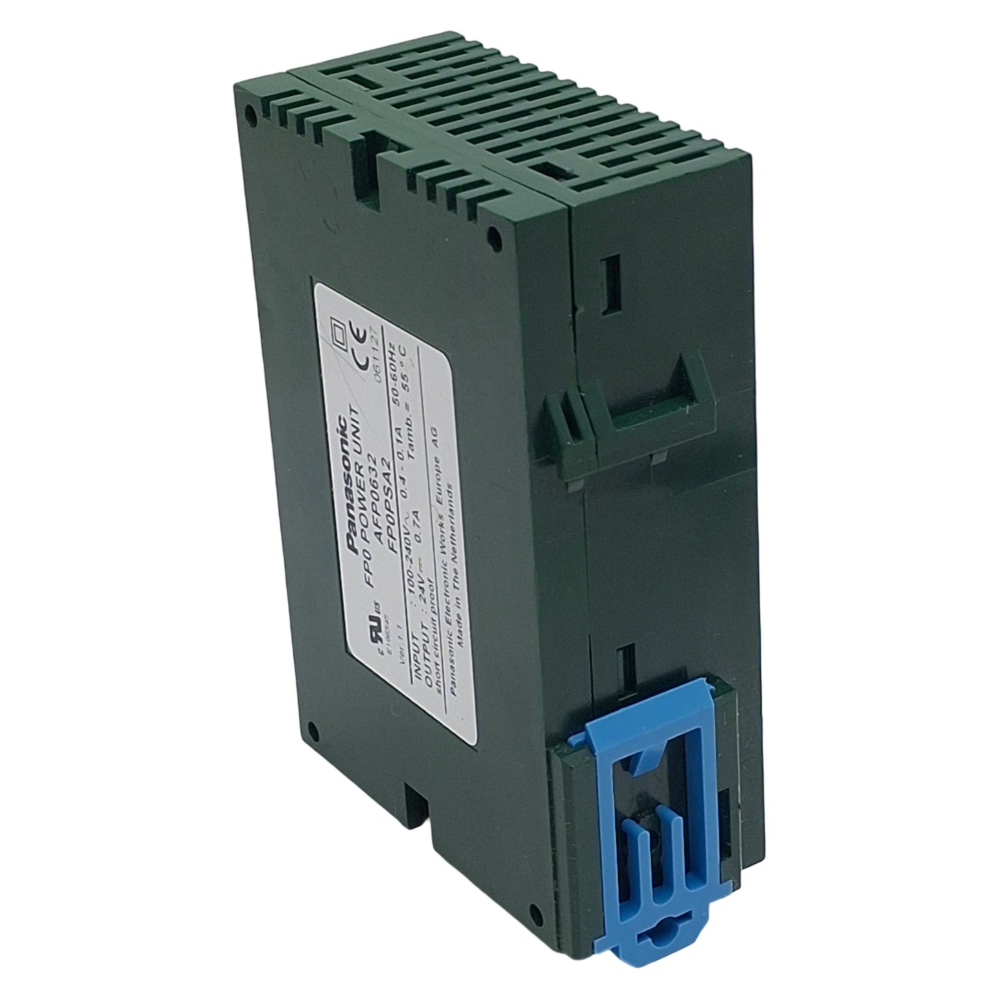 Used Panasonic FP0PSA2 Power Supply Unit, 100-240VAC In, 0.7A 24VDC Out, DIN Rail