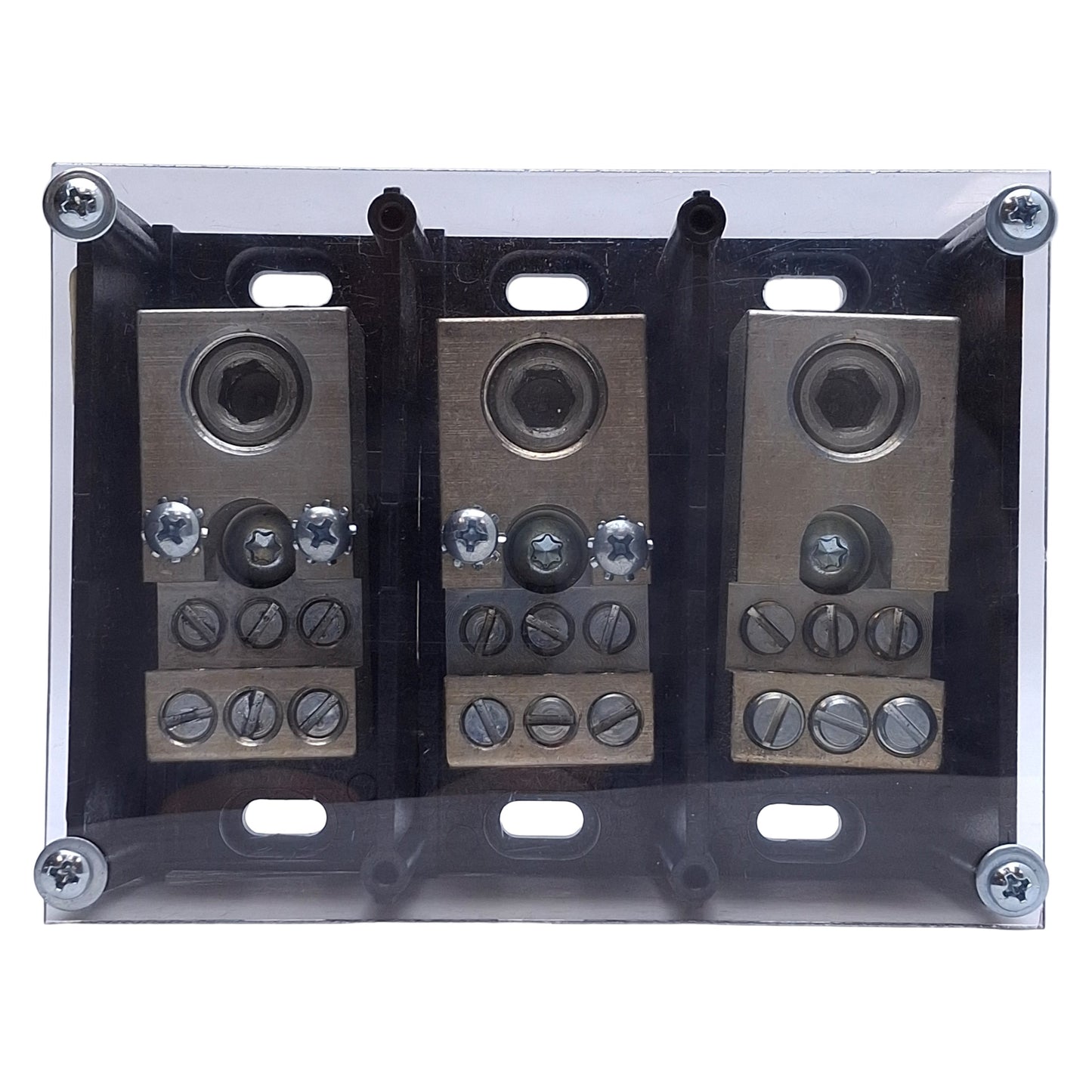 Used Ferraz Shawmut 67663 Power Distribution Block 3-Pole, 600VAC, 310A, #6 AWG