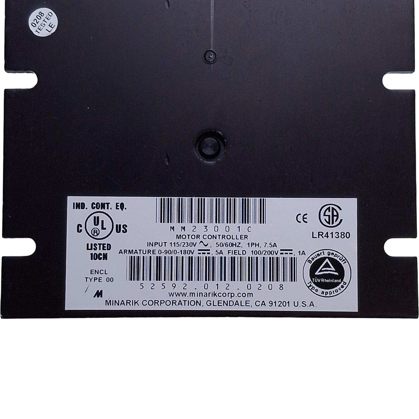 Used Minarik MM23001C DC Motor Control Drive, 1/8-2HP, 115/230VAC IN, 0-90/180VDC OUT