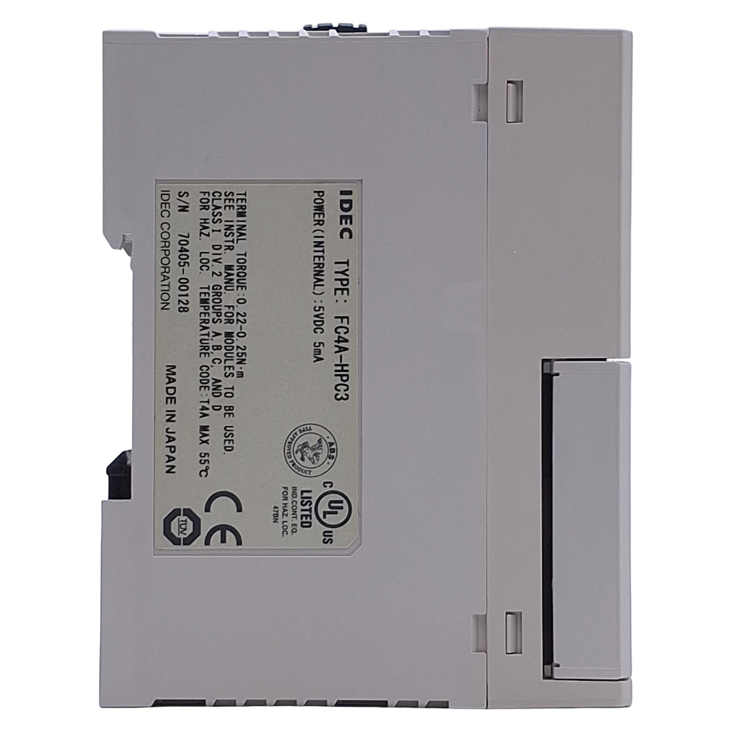 Used Idec FC4A-HPC3 Communication Module 5VDC 5mA, 115,200bps Rate, DIN Rail