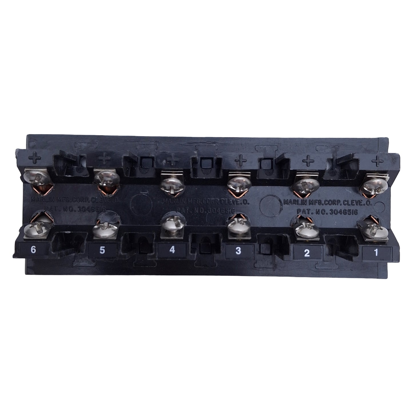 Used Marlin 1032-6-J Thermocouple Stripanel 2-Pole, 6 Input, Type J, 4-1/2 x 1-3/4in