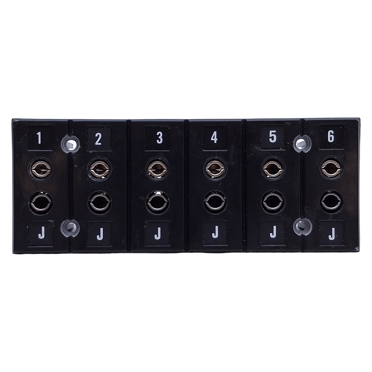 Used Marlin 1032-6-J Thermocouple Stripanel 2-Pole, 6 Input, Type J, 4-1/2 x 1-3/4in