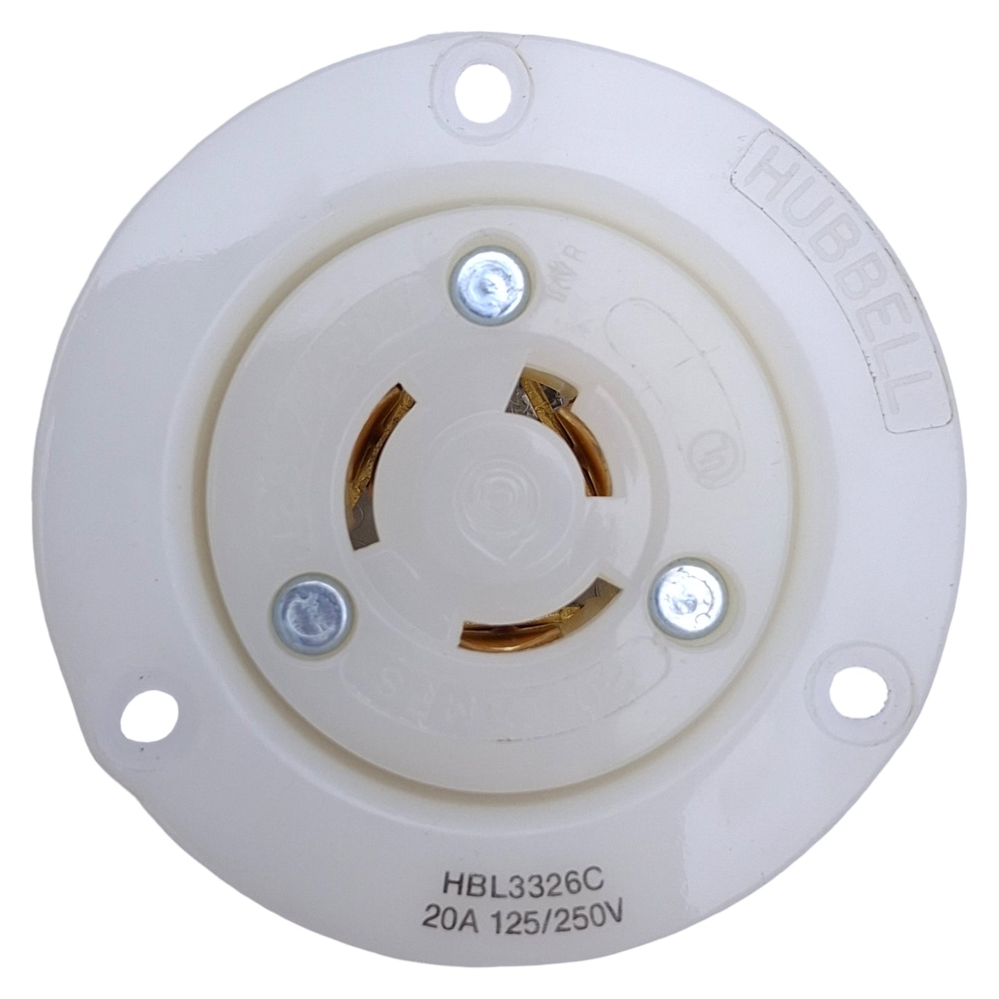 Used Lot of 2 Hubbell HBL3326C Twist-Lock Flanged Receptacle 125/250VAC, Non-NEMA