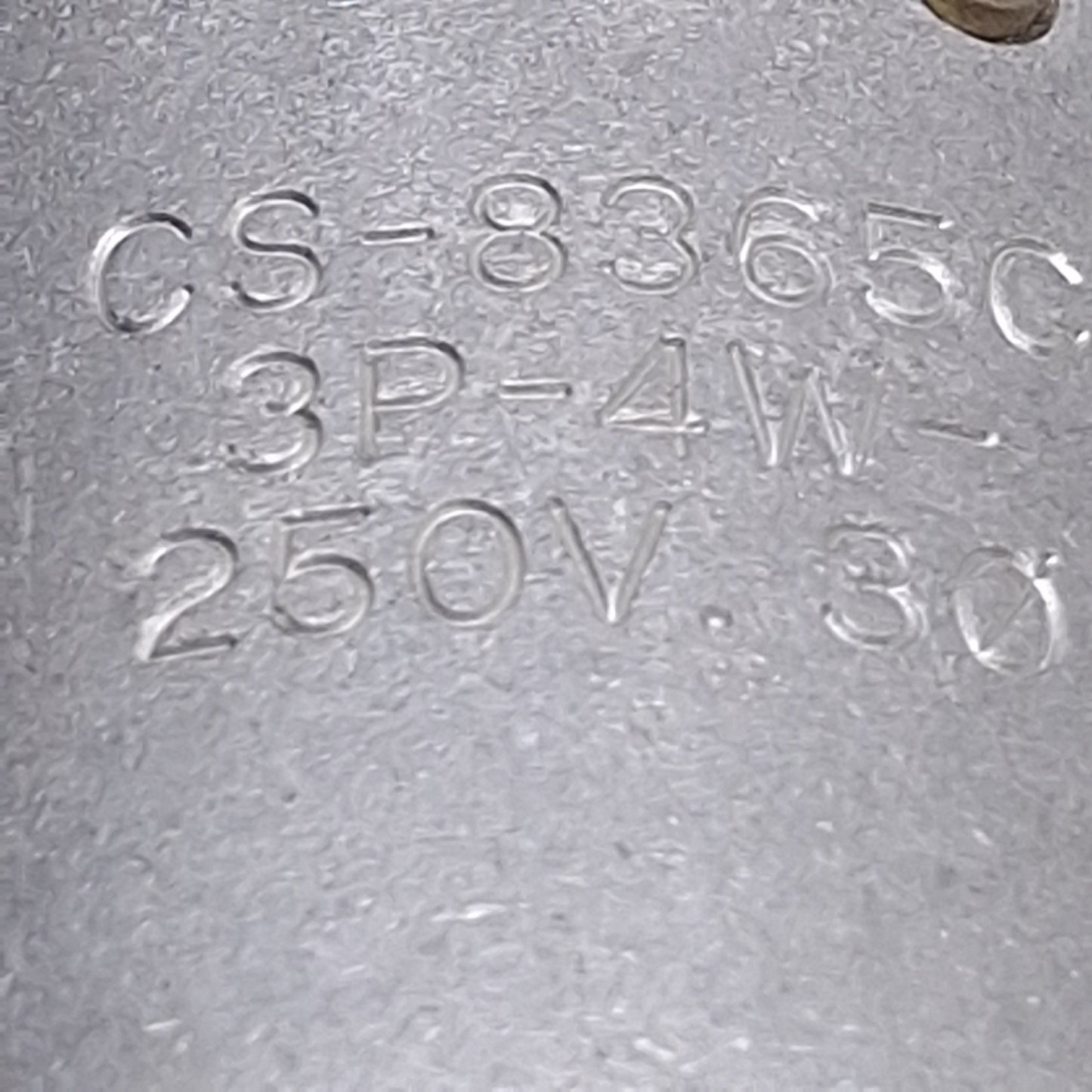 Used Hubbell CS8365C Twist-Lock Male Plug, 3-Phase 250VAC 50A, 3-Pole, Screw Terminal