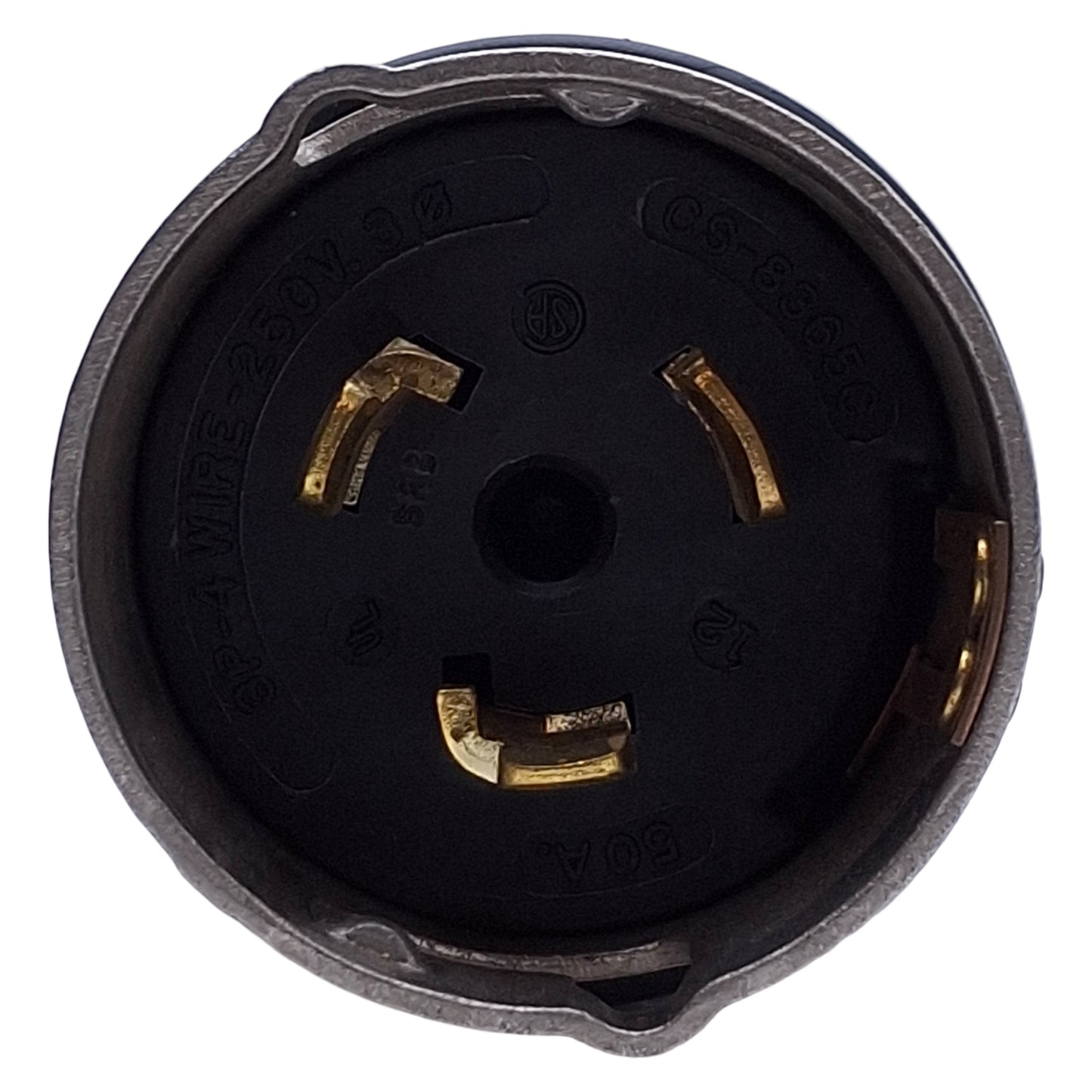 Used Hubbell CS8365C Twist-Lock Male Plug, 3-Phase 250VAC 50A, 3-Pole, Screw Terminal