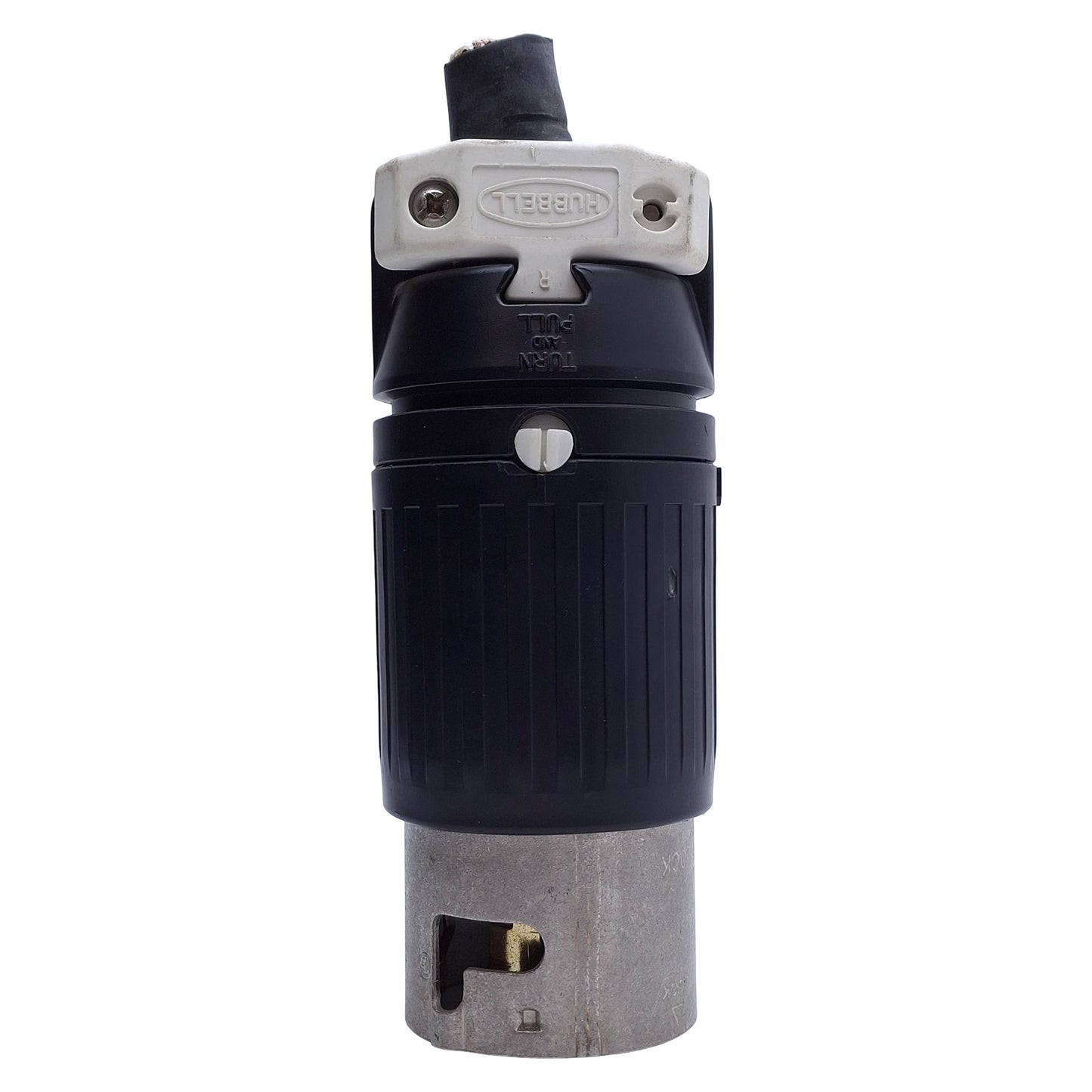 Used Hubbell CS8365C Twist-Lock Male Plug, 3-Phase 250VAC 50A, 3-Pole, Screw Terminal