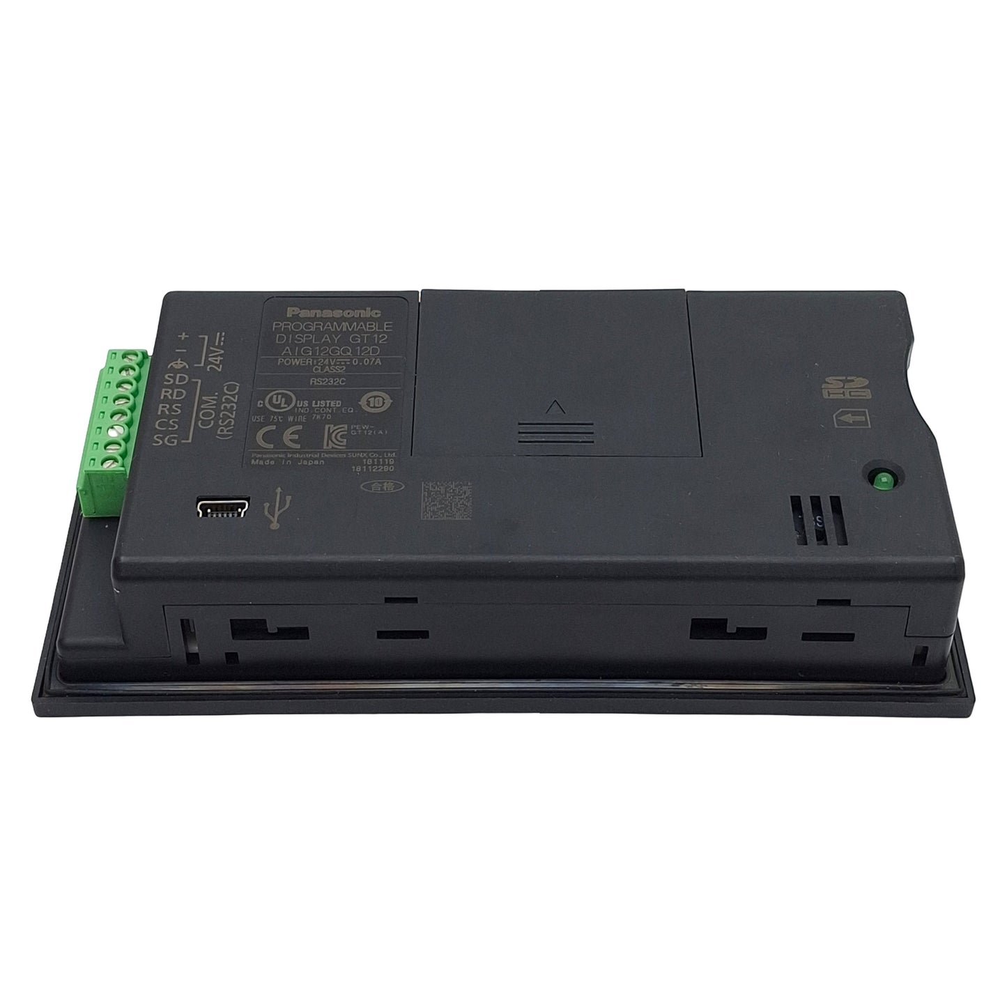 Used Panasonic AIG12GQ12D Compact Programmable Display, 24VDC, RS-232C, Mini-B USB