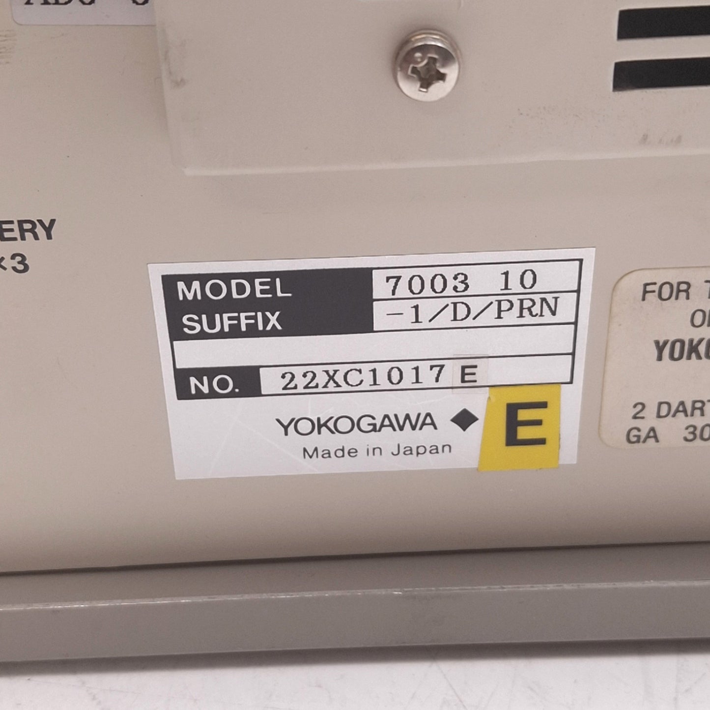 Used Yokogawa DL3110B Digital Oscilloscope, 4-Channel 12-bit 25MS/s, 90-132VAC, GPIB