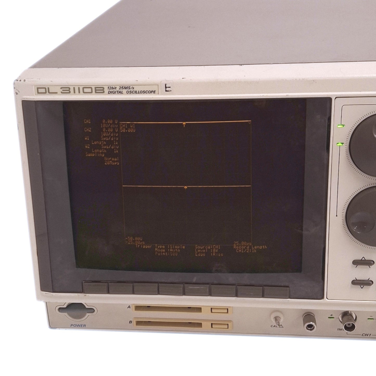 Used Yokogawa DL3110B Digital Oscilloscope, 4-Channel 12-bit 25MS/s, 90-132VAC, GPIB