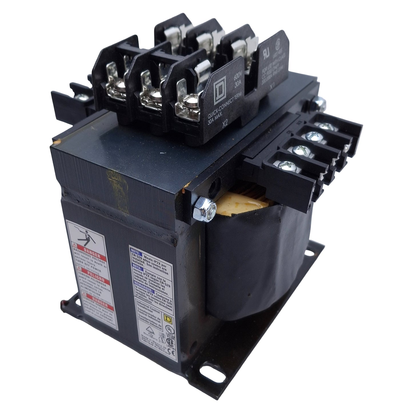 Used Schneider Electric 9070TF500D20 Control Transformer 208/230/460VAC Primary