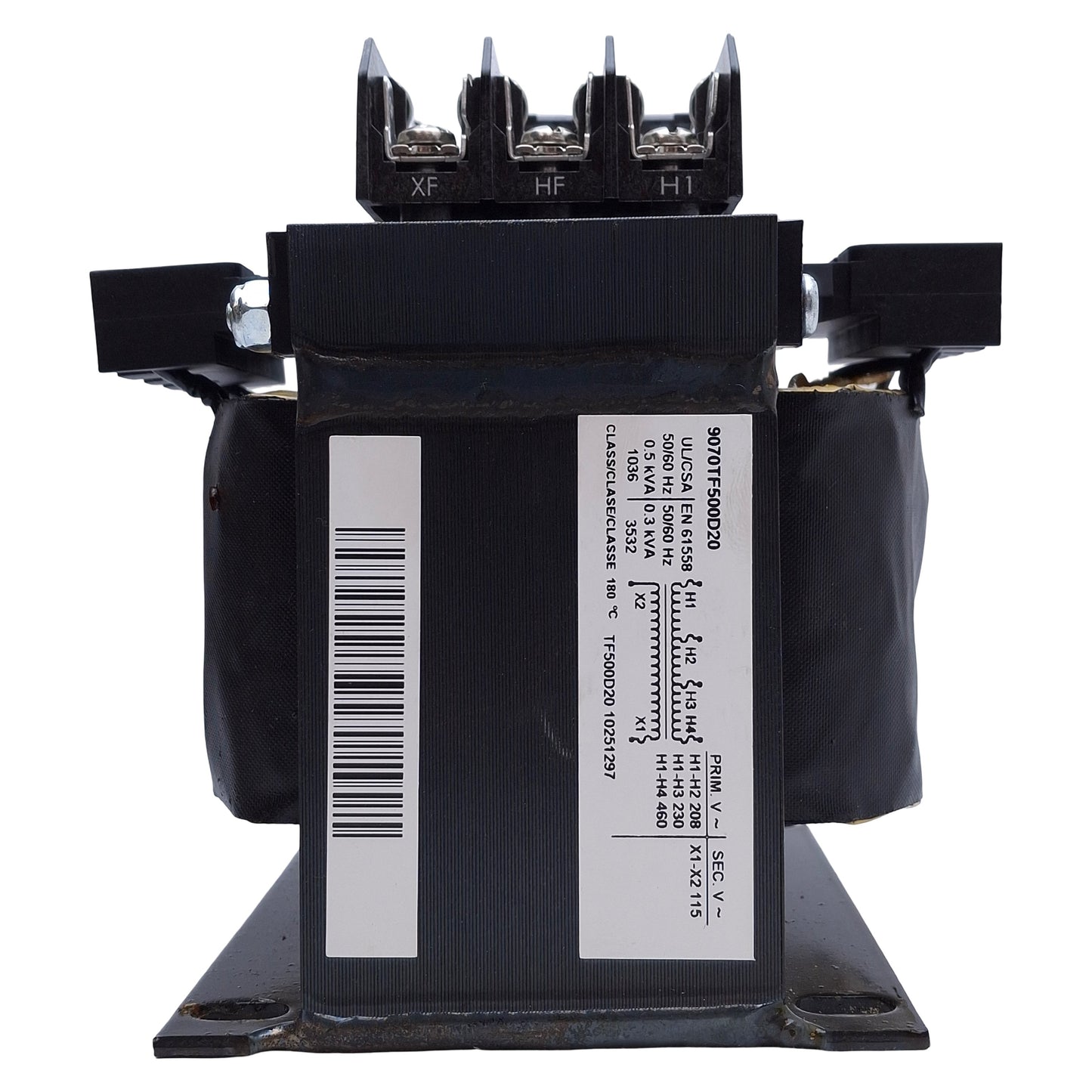 Used Schneider Electric 9070TF500D20 Control Transformer 208/230/460VAC Primary