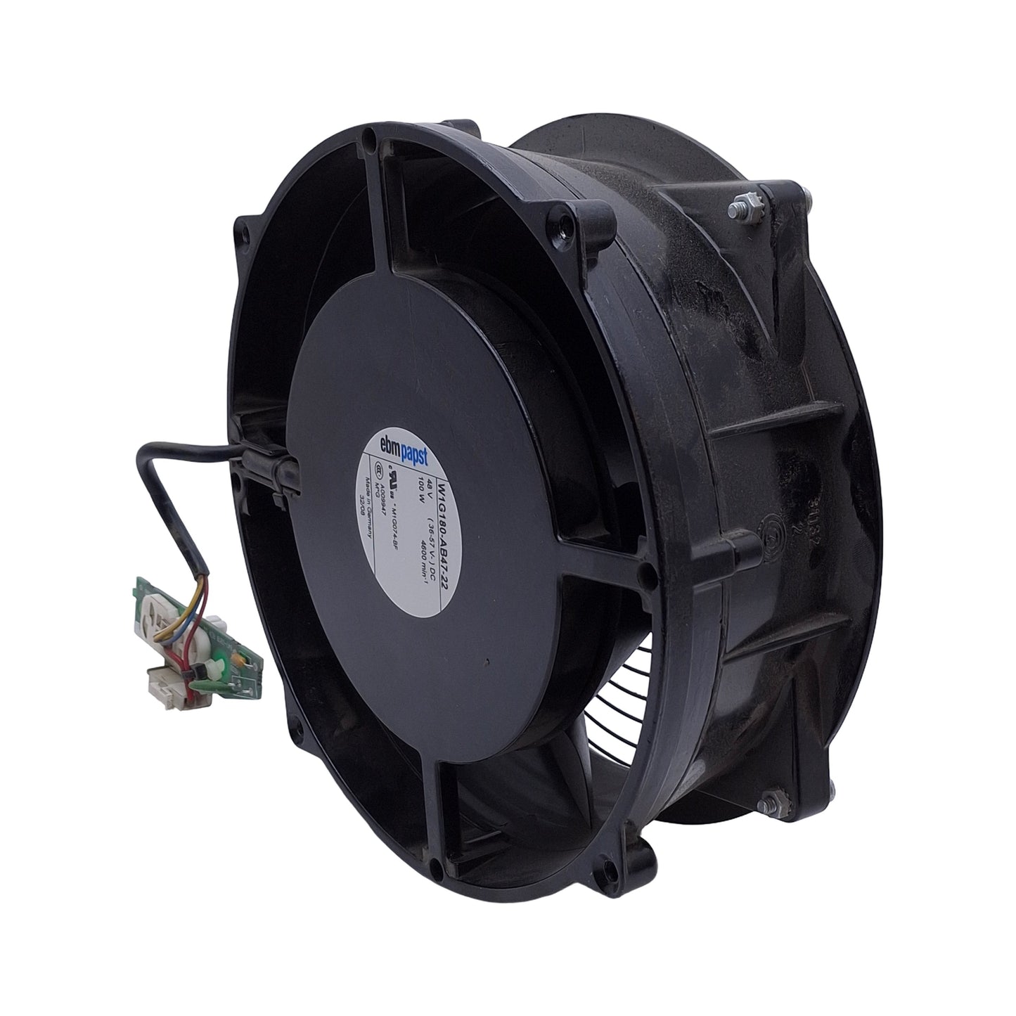 Used EBM Papst W1G180-AB47-22 Tubaxial DC Fan, ø200mm x 70mm, 48VDC 100W, 4600RPM