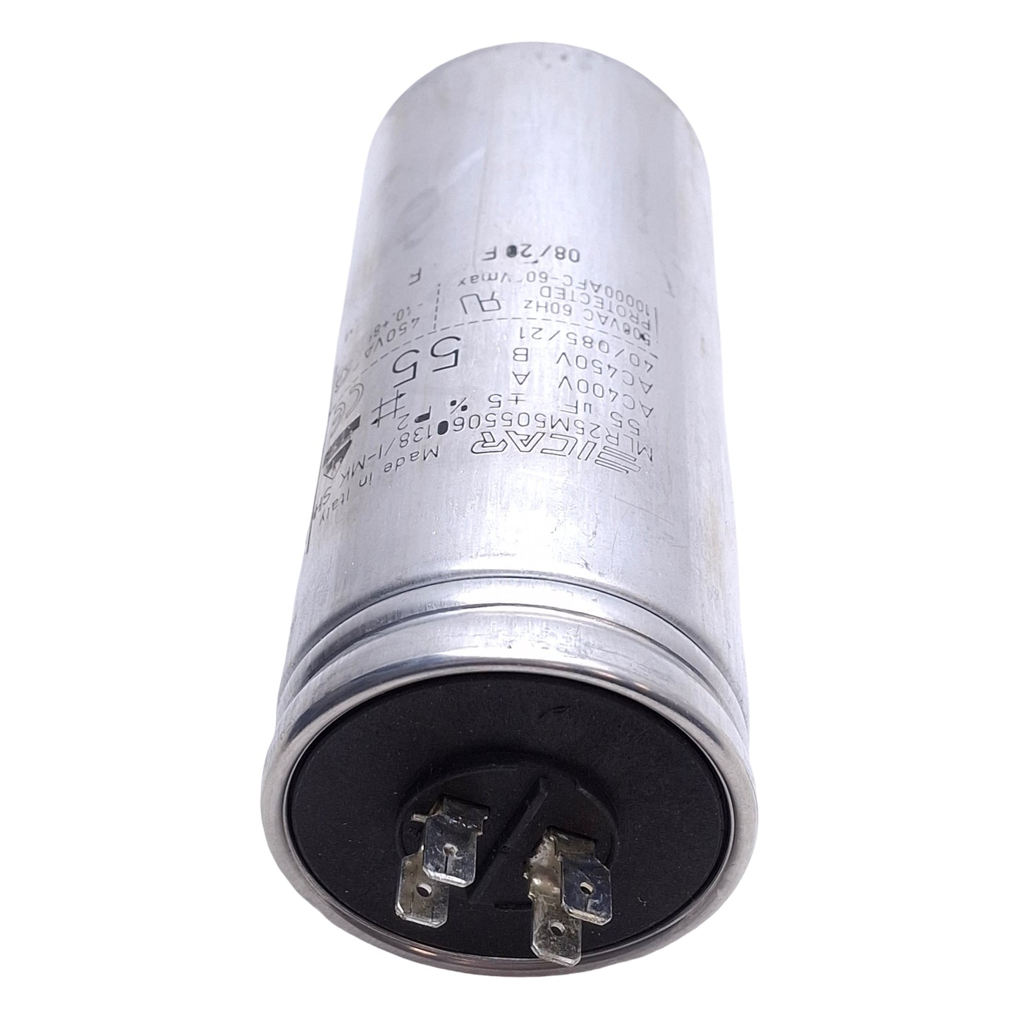 Used Icar MLR25M5055060138/I-MK Motor Run Capacitor, 55µF, 400/450VAC, +/- 5%