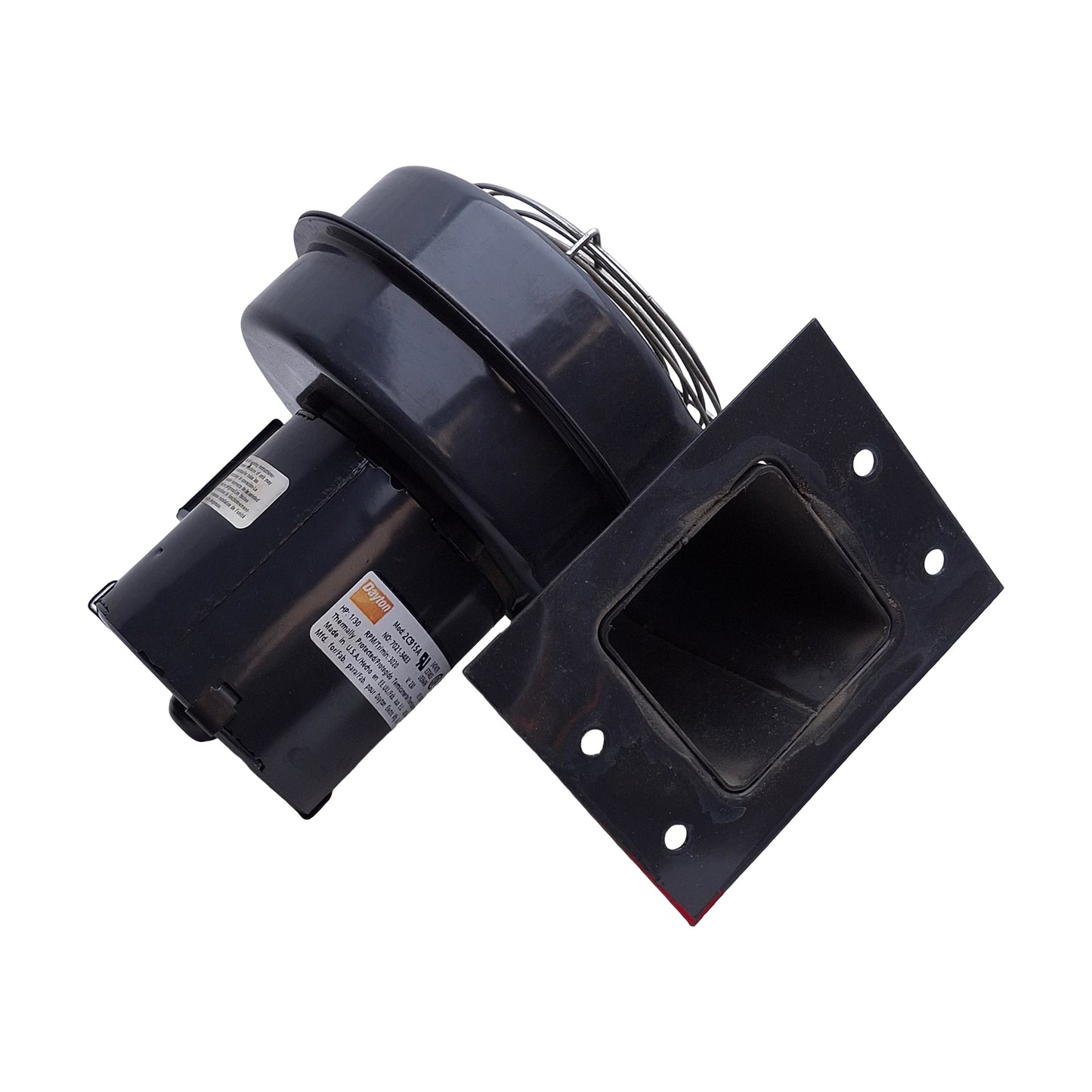 Used Dayton 2C915A Shaded Pole Blower, 140CFM, 3020RPM, 230VAC, 2.5in x 2.5in Outlet
