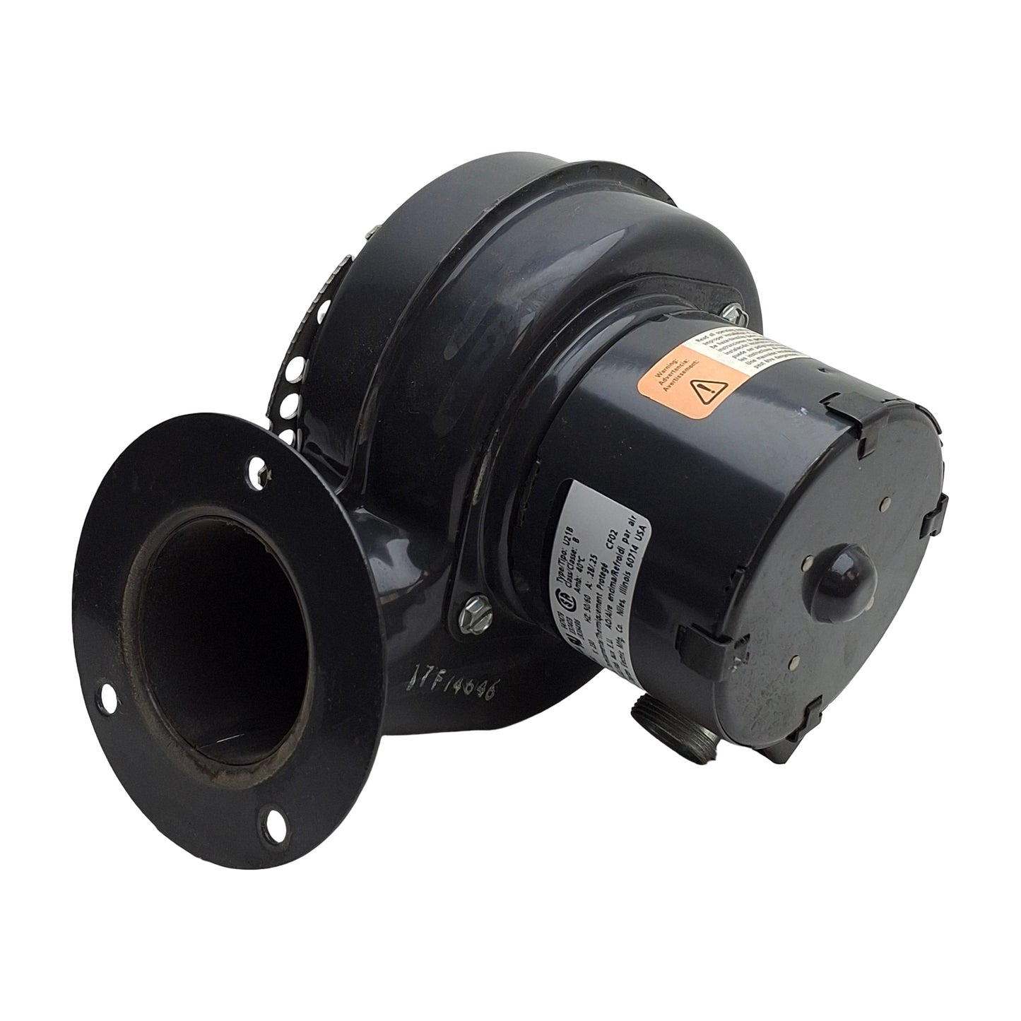 Used Dayton 2C914A Direct Drive Blower, 230VAC 1/125HP, 3030RPM, ø2.15in Outlet