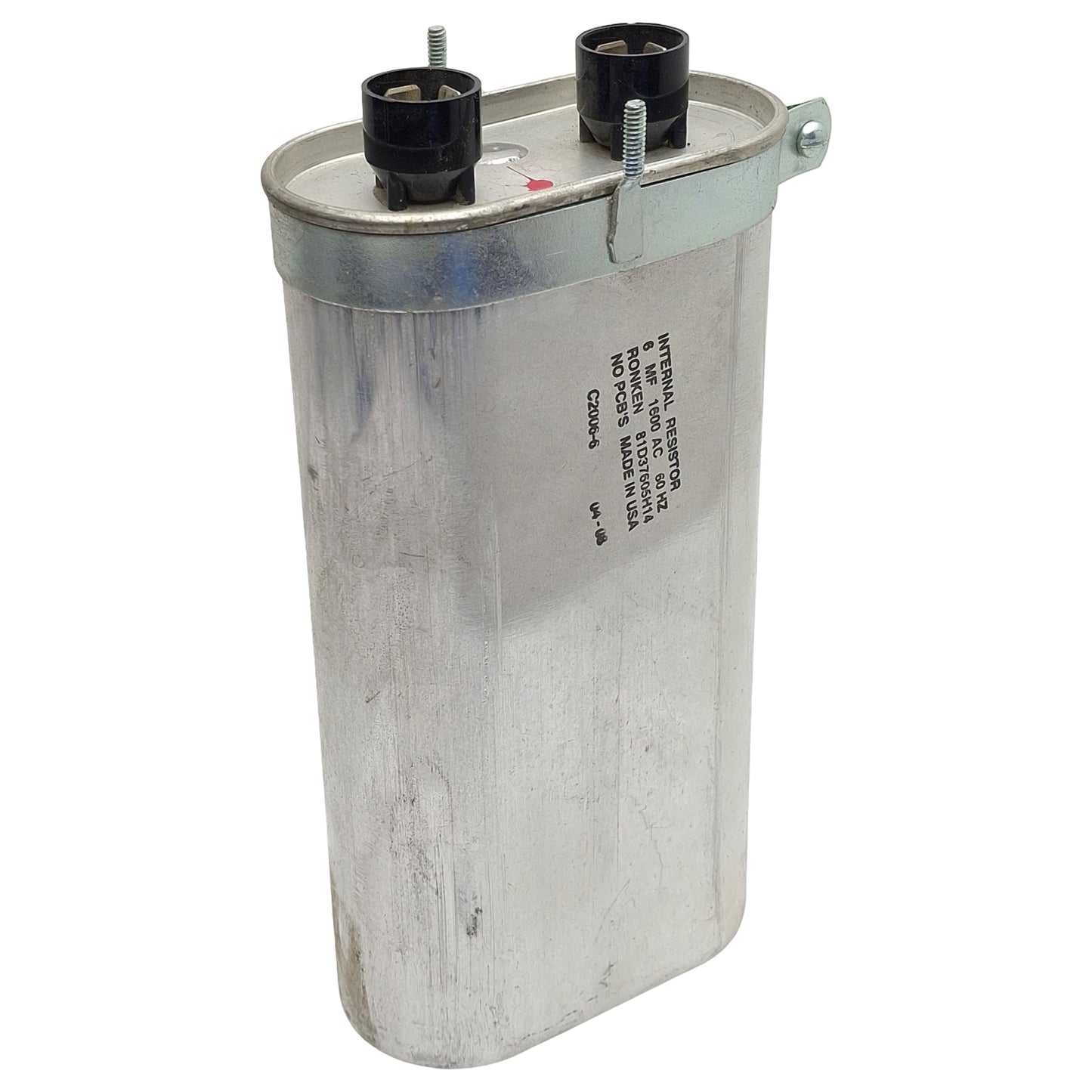 Used Ronken 81D37605H14 Film-Paper Capacitor, 6MF, 1600VAC 60Hz, Spade Terminals