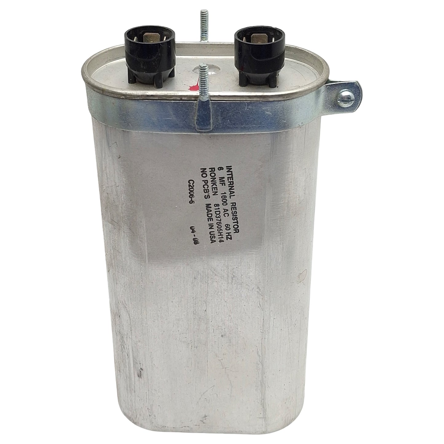 Used Ronken 81D37605H14 Film-Paper Capacitor, 6MF, 1600VAC 60Hz, Spade Terminals