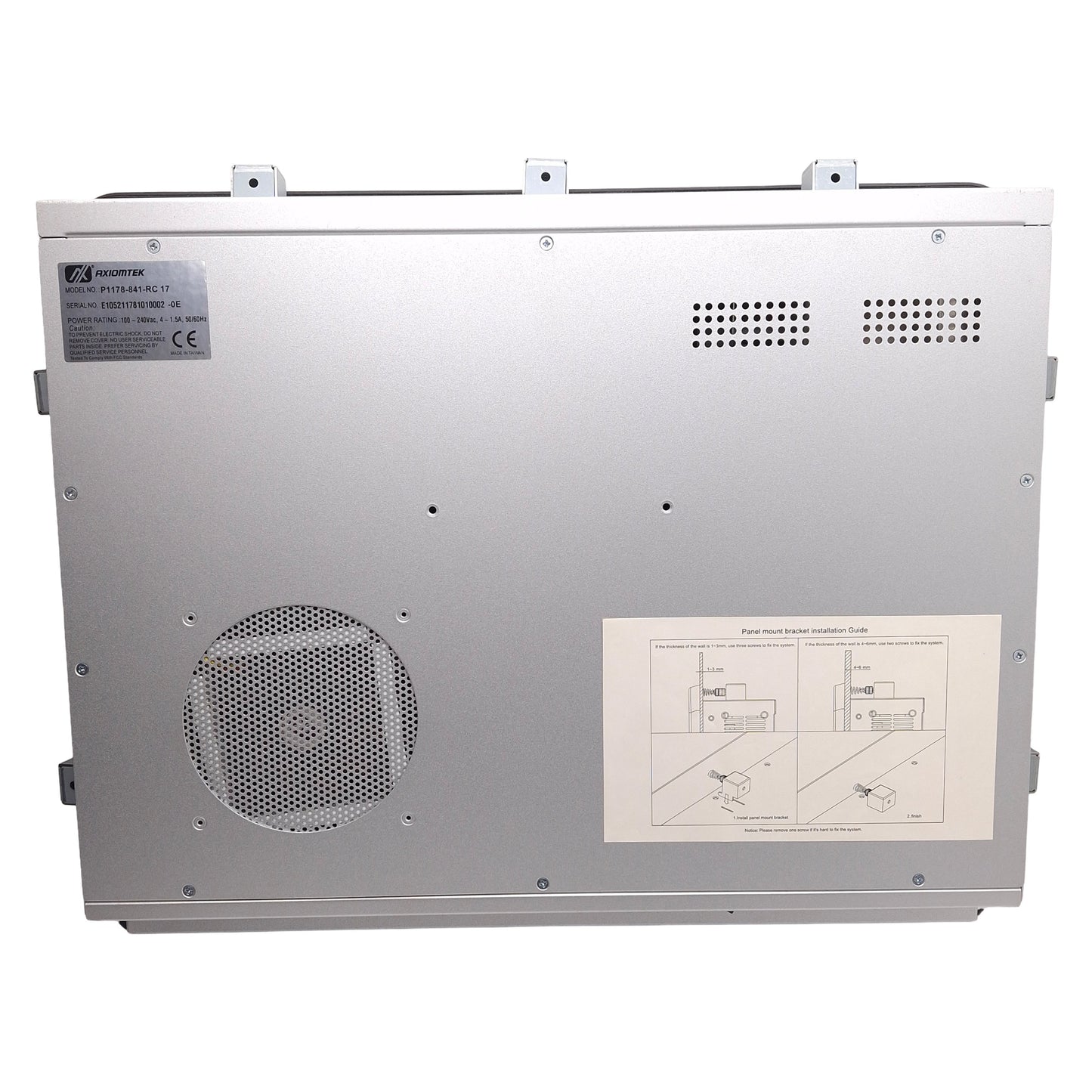 Used Axiomtek P1178-841-RC 17 Panel PC, 17in Display, 32GB SSD, 2.40GHz CPU, DDR2
