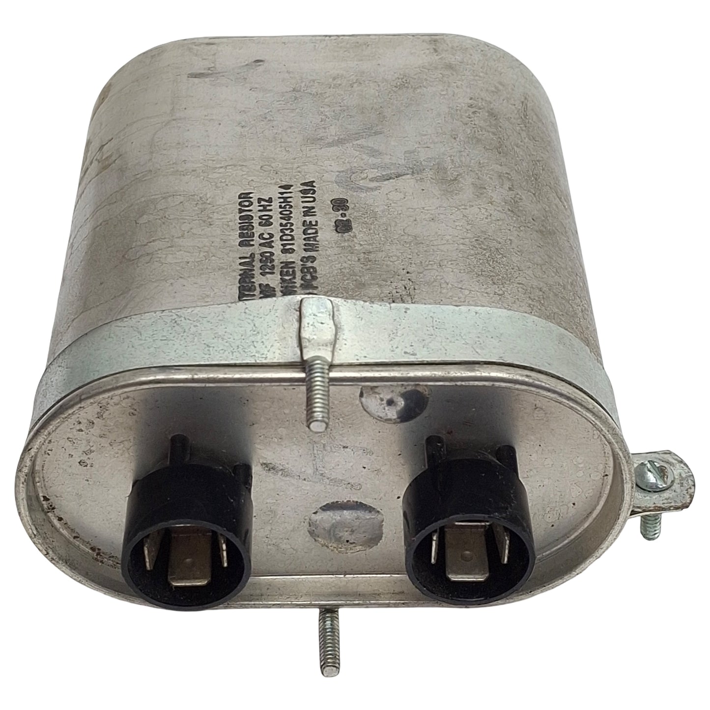 Used Ronken 81D35405H14 Film-Paper Capacitor, 4MF, 1250VAC 60Hz, Spade Terminals
