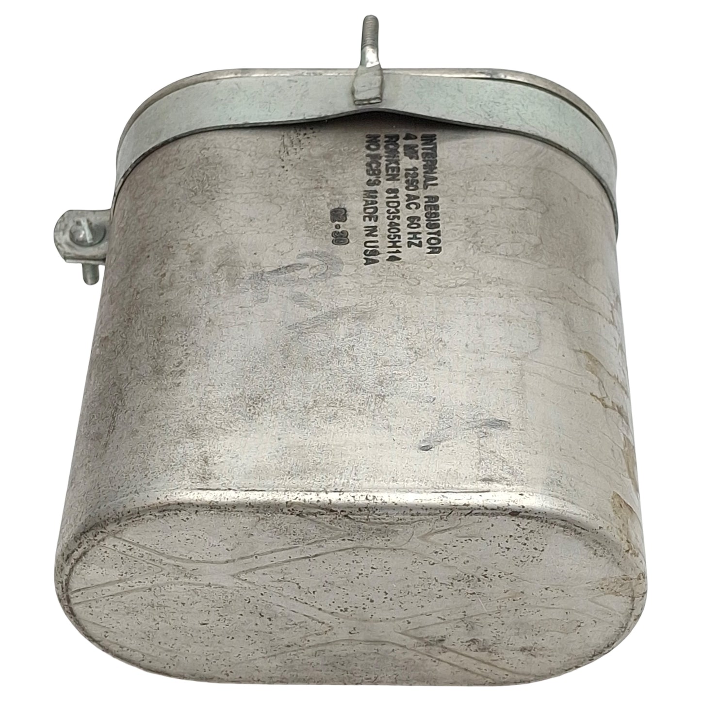 Used Ronken 81D35405H14 Film-Paper Capacitor, 4MF, 1250VAC 60Hz, Spade Terminals