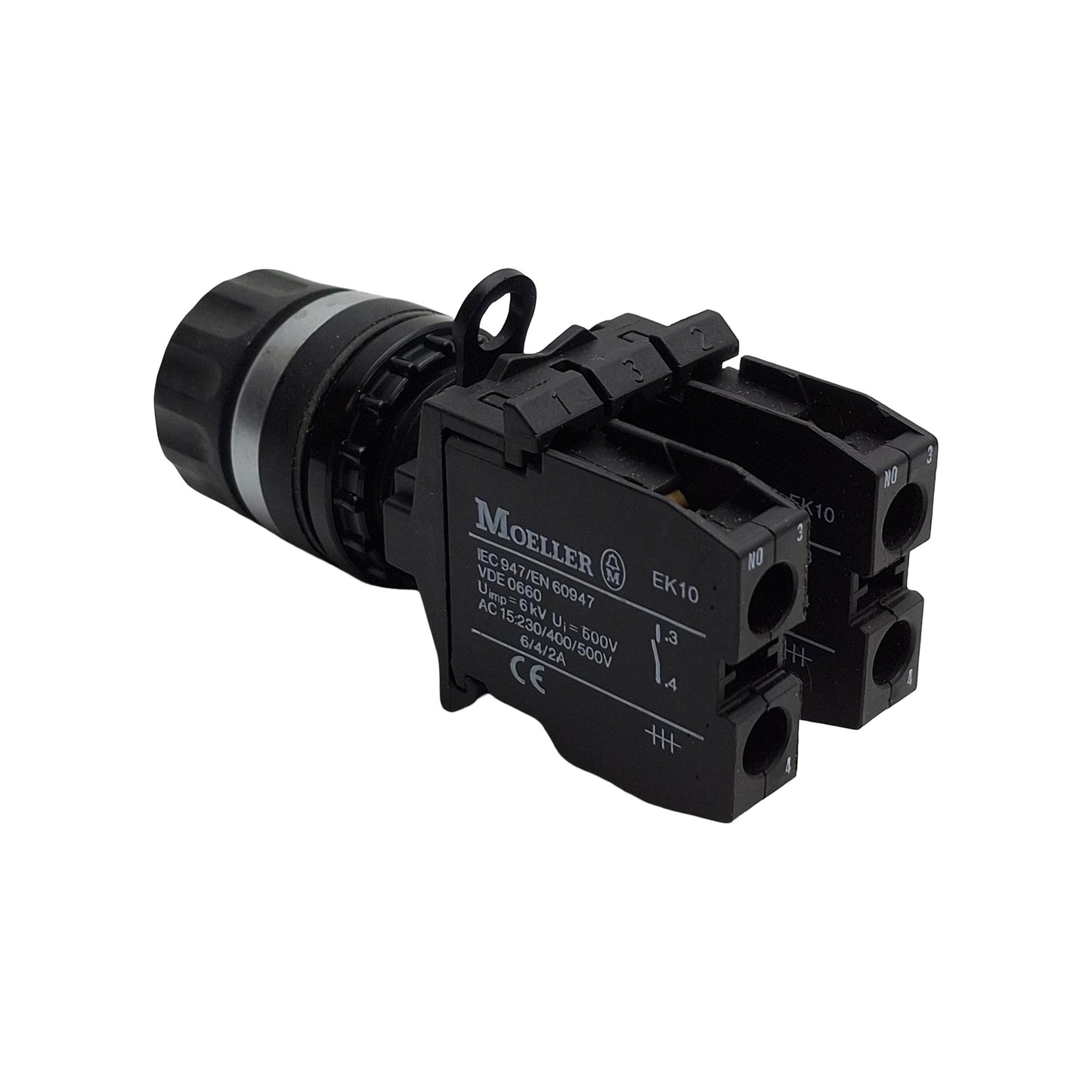 Used Moeller Eaton M22-WR 2-Position Selector Switch, Maintained, 2NO, 600VAC 10A