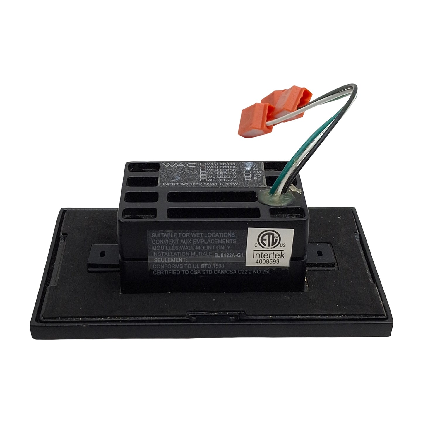 Used Wac Lighting WL-LED130 Step And Wall Light, 120VAC, 3000k, 5in x 3-1/8in Plate