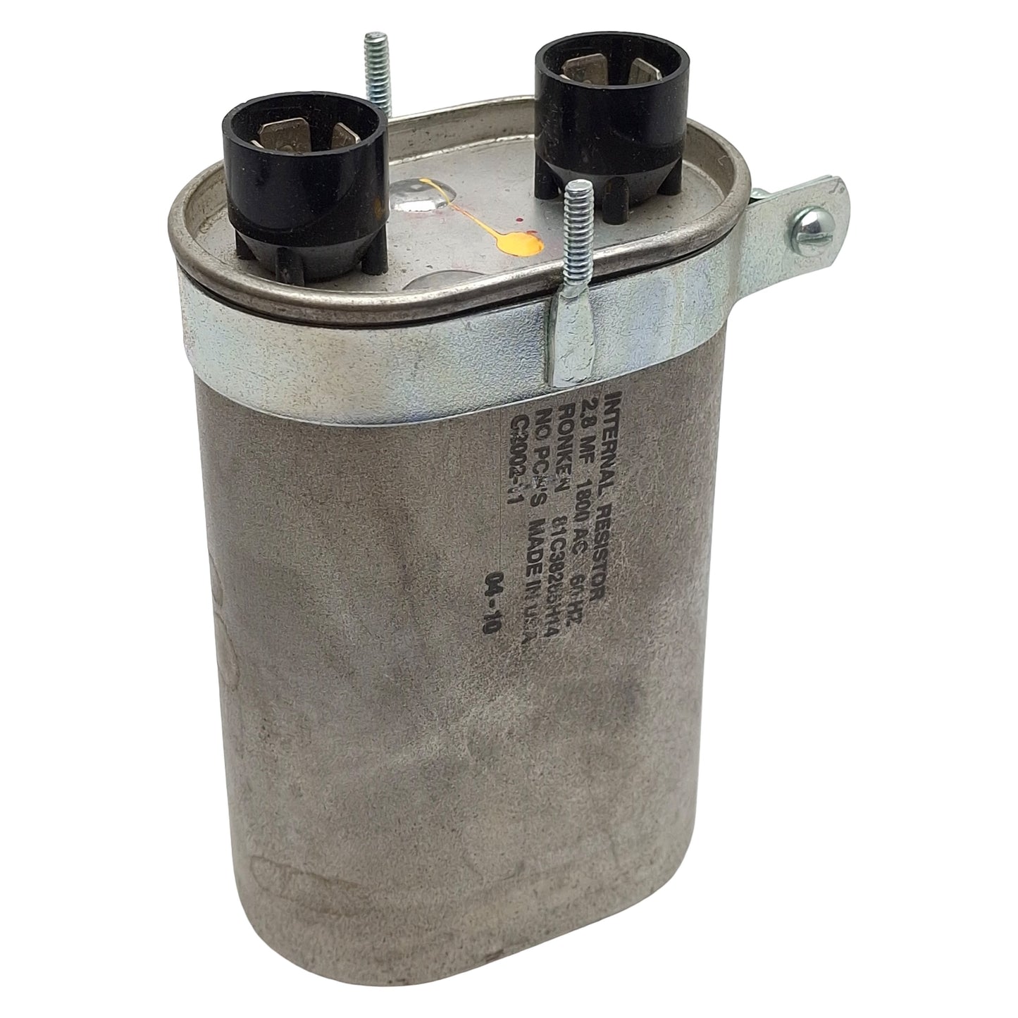 Used Ronken 81C38285H14 Film-Paper Capacitor, 2.8MF, 1800VAC 60Hz, Spade Terminals