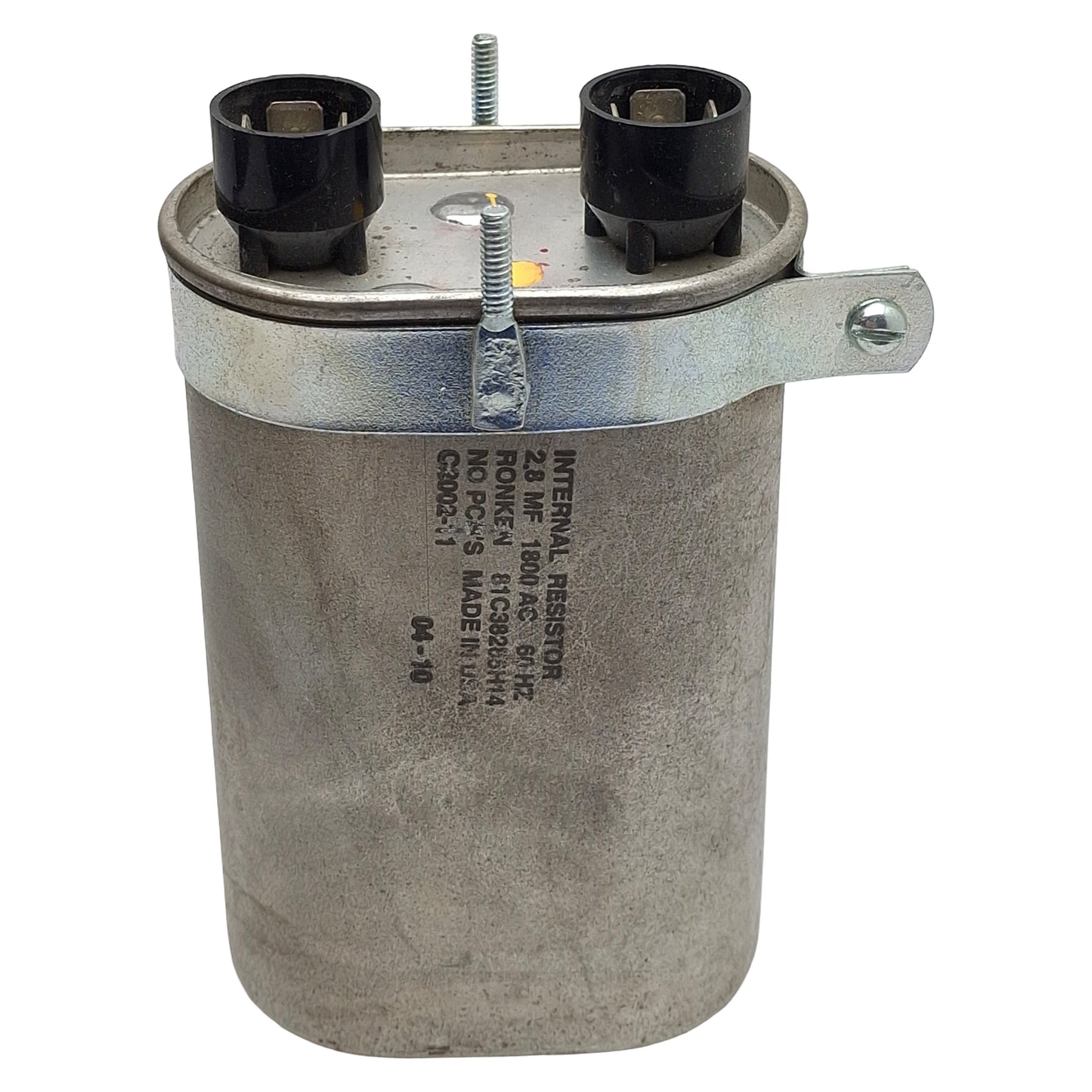 Used Ronken 81C38285H14 Film-Paper Capacitor, 2.8MF, 1800VAC 60Hz, Spade Terminals