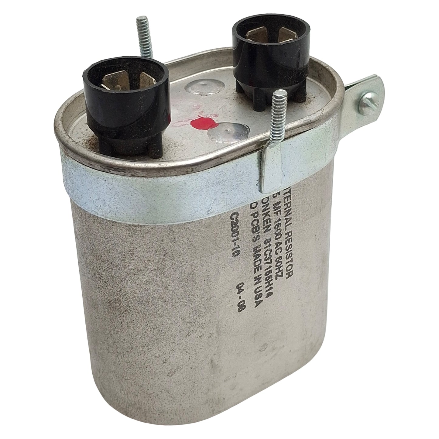 Used Ronken 81C37155H14 Film-Paper Capacitor, 1.5MF, 1600VAC 60Hz, Spade Terminals