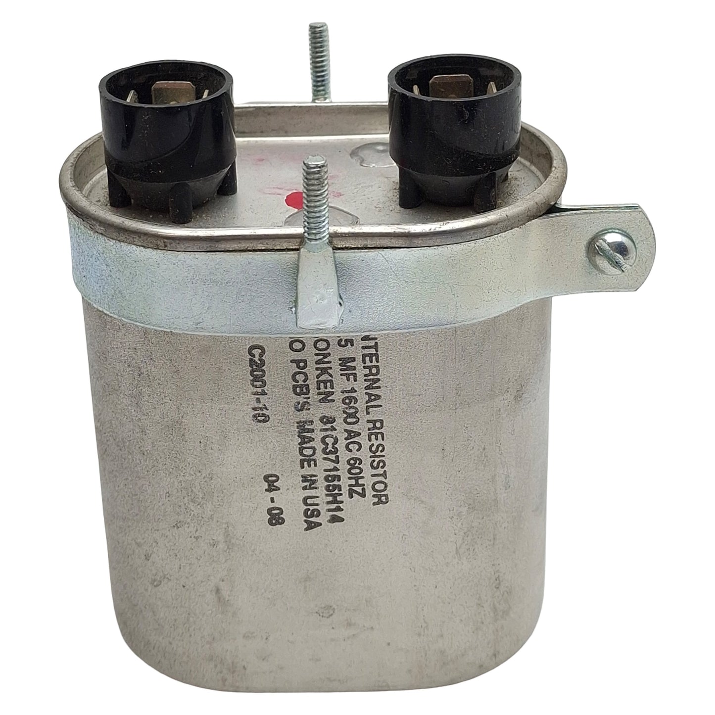 Used Ronken 81C37155H14 Film-Paper Capacitor, 1.5MF, 1600VAC 60Hz, Spade Terminals