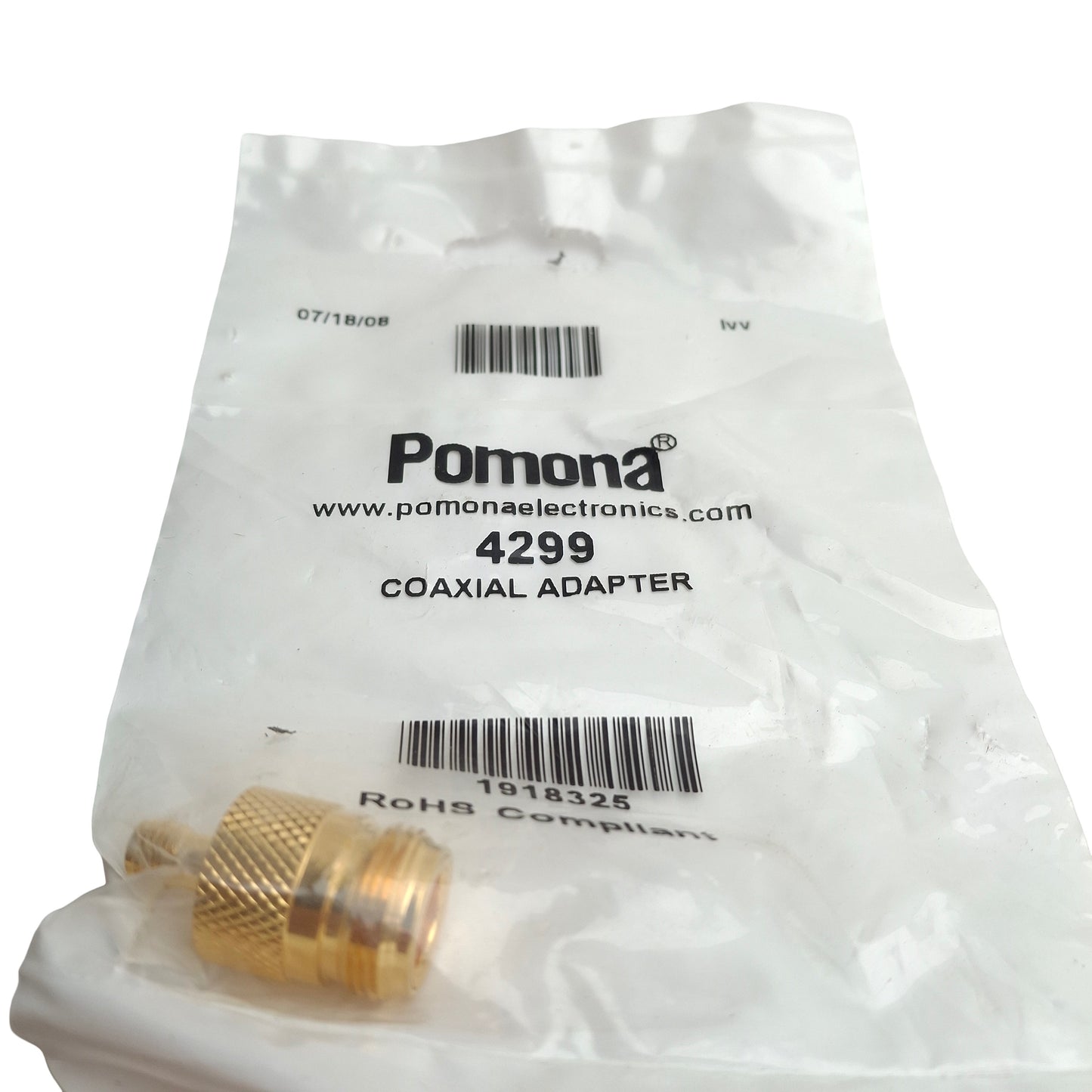 Used Lot of 3 Pomona 4299 Coaxial Adapter, SMA Female to N Jack Female, In Line