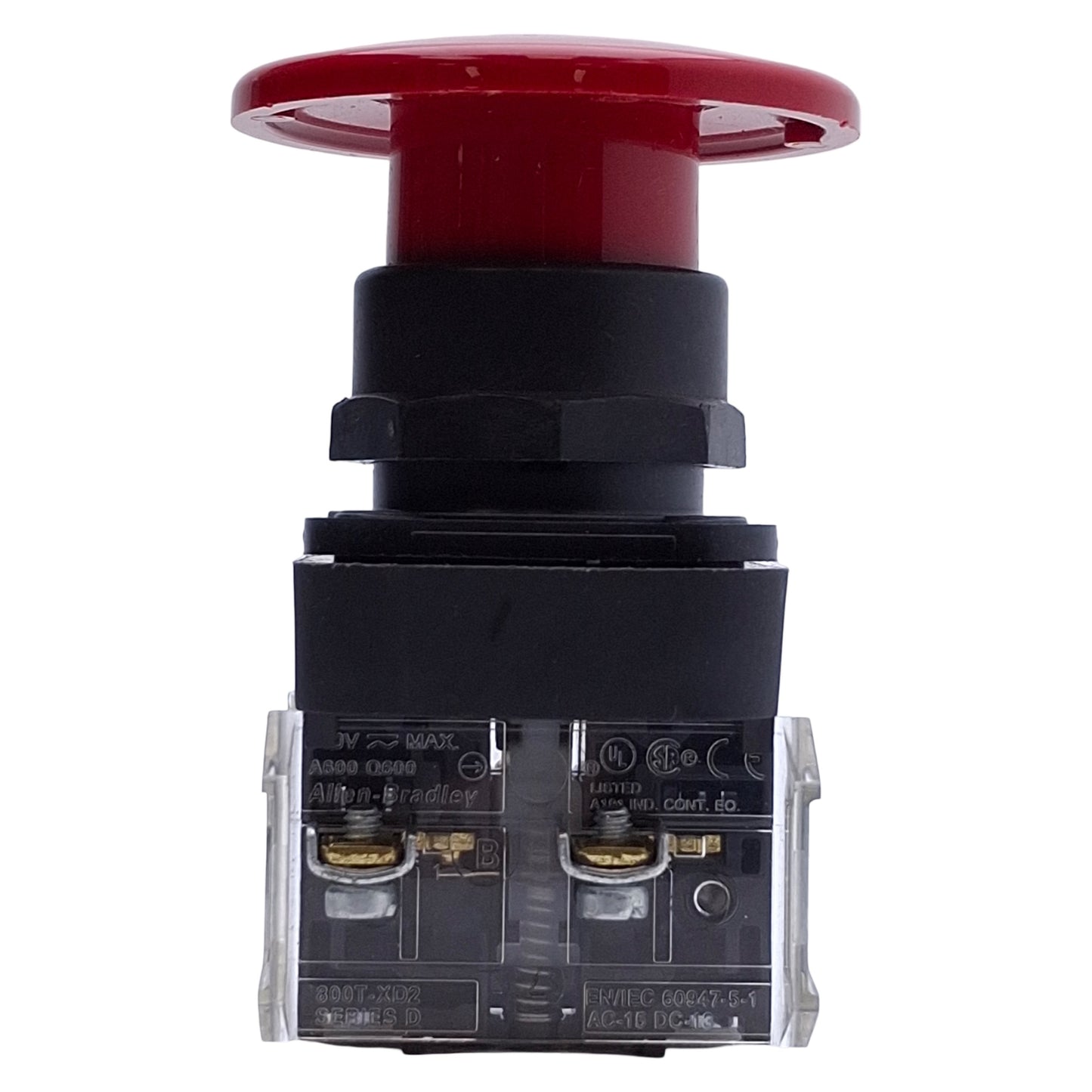 Used Allen Bradley 800H-DR6JA4 Jumbo Red Mushroom Momentary Pushbutton Switch 2NC