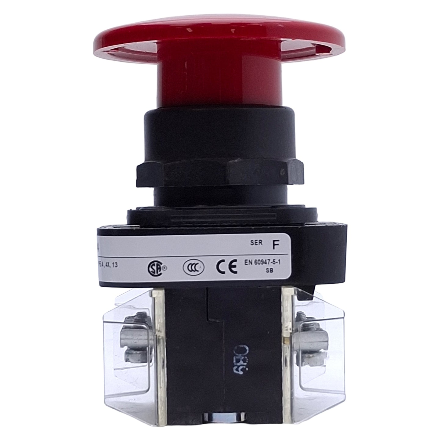 Used Allen Bradley 800H-DR6JA4 Jumbo Red Mushroom Momentary Pushbutton Switch 2NC