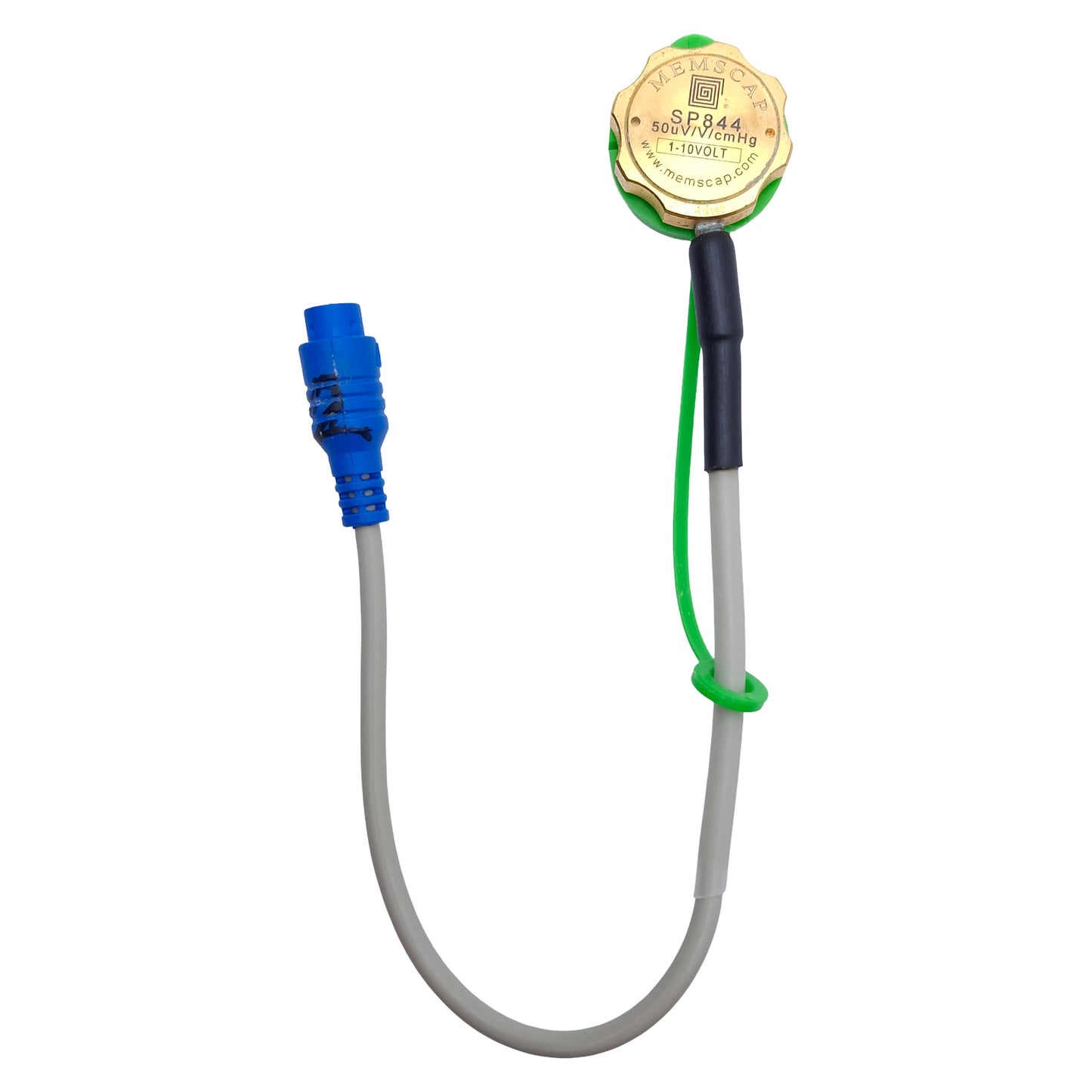 Used Memscap SP844 Pressure Transducer -30 to 300mmHg Range, 10,000mmHg Max, 4-8VDC