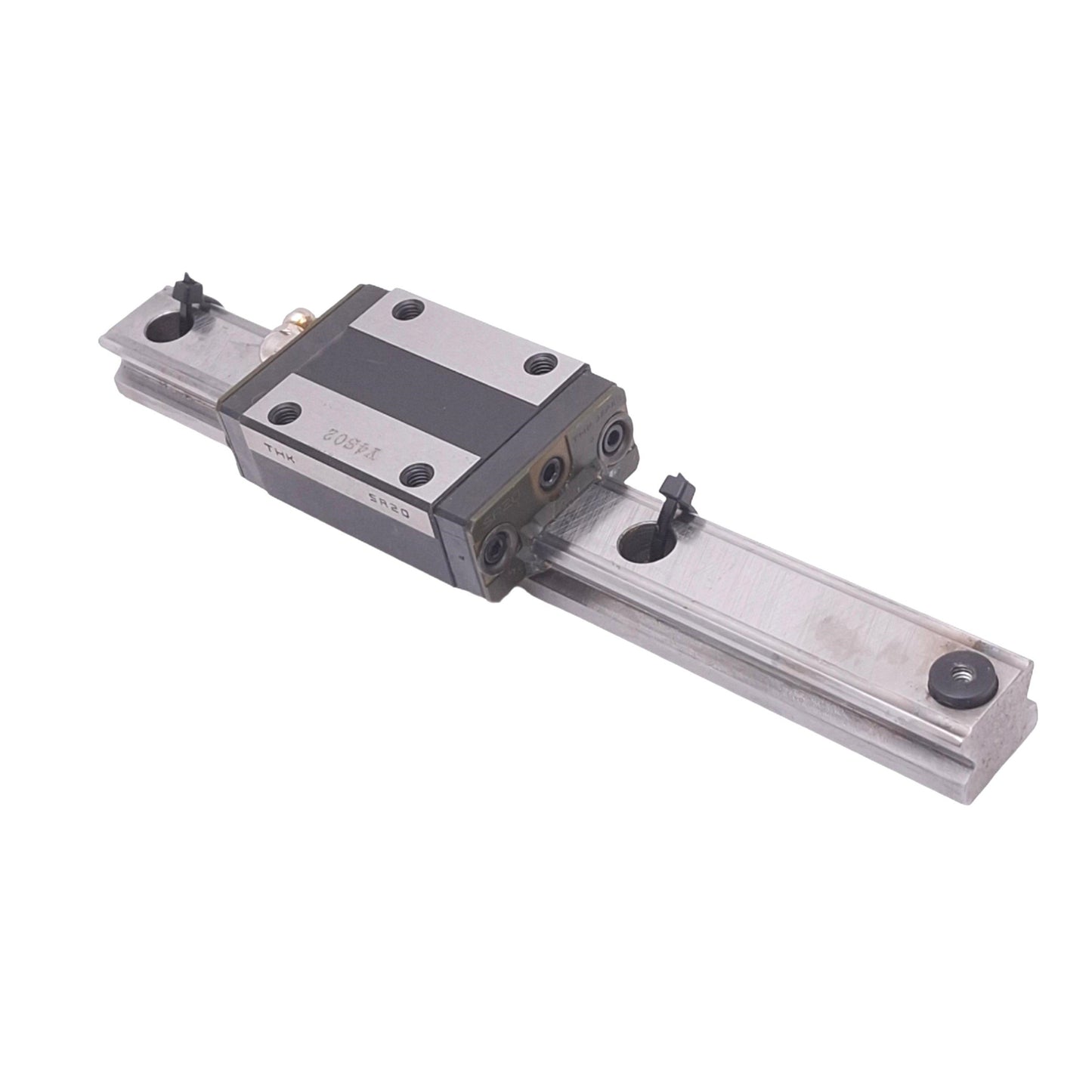Used THK SR20 Linear Carriage With Rail, 20x200mm Rail, 63x42mm Block, 19.2kN Max