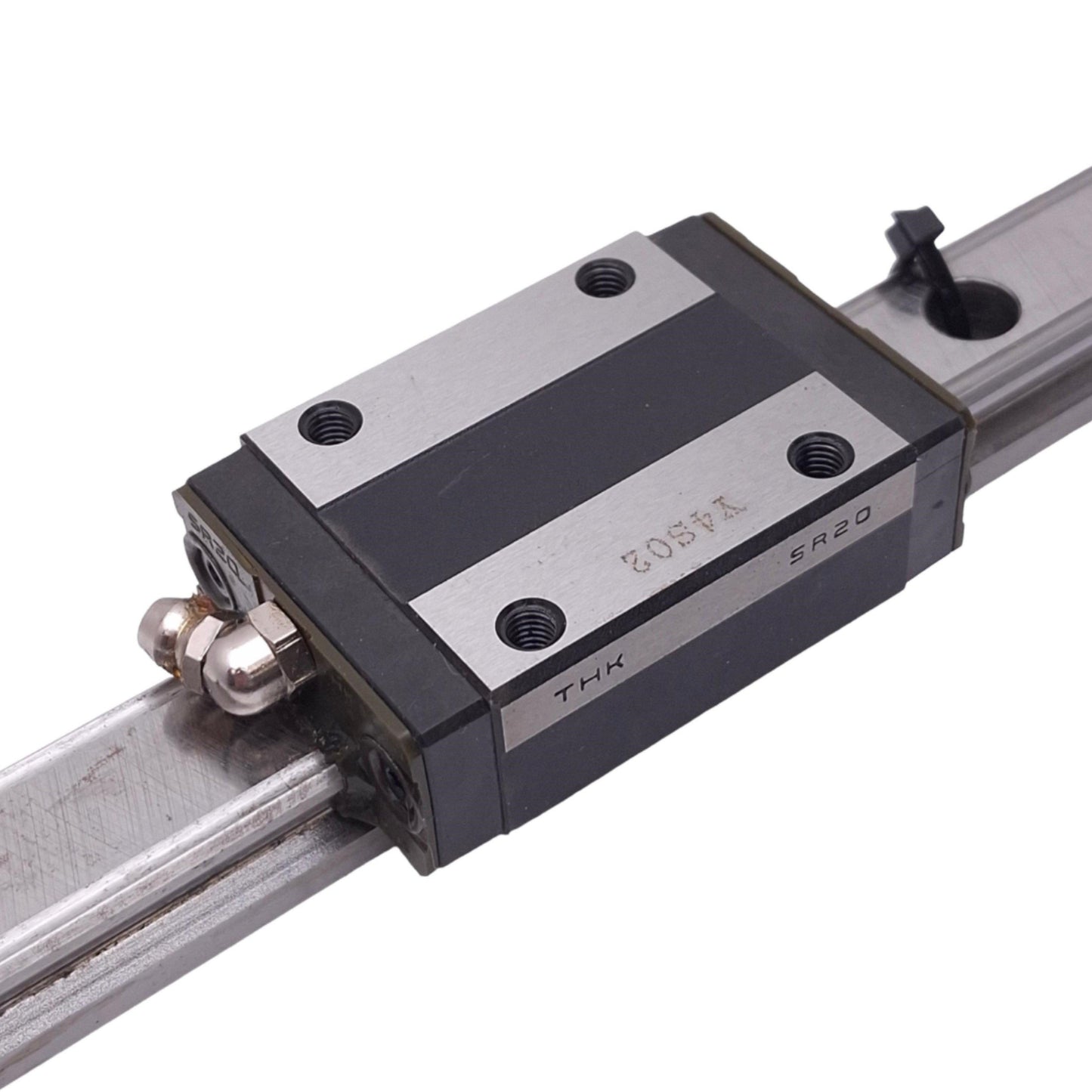 Used THK SR20 Linear Carriage With Rail, 20x200mm Rail, 63x42mm Block, 19.2kN Max