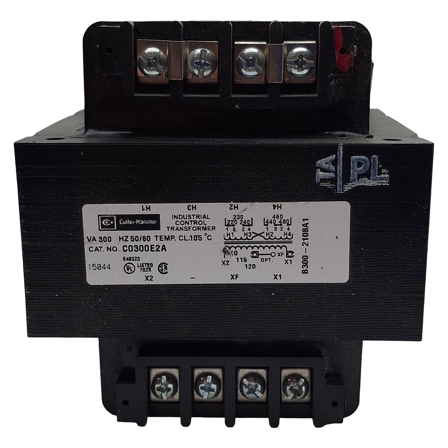 Used Cutler Hammer C0300E2A Transformer, 220x440/230x460/240x480V PV, 120/115/110V SV