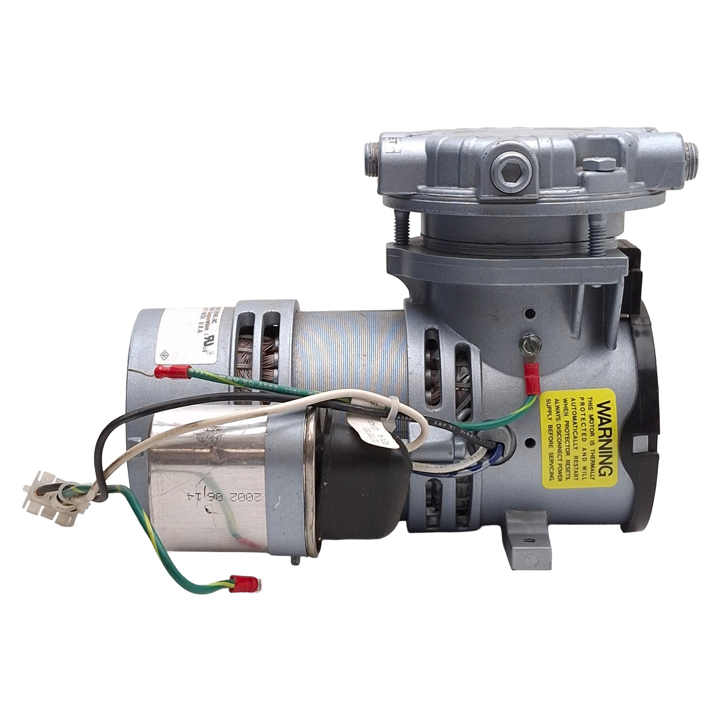 Used Gast LOA-P103-HD Miniature Rocking Piston Vacuum Pump, 26inHg-100psi, 230VAC