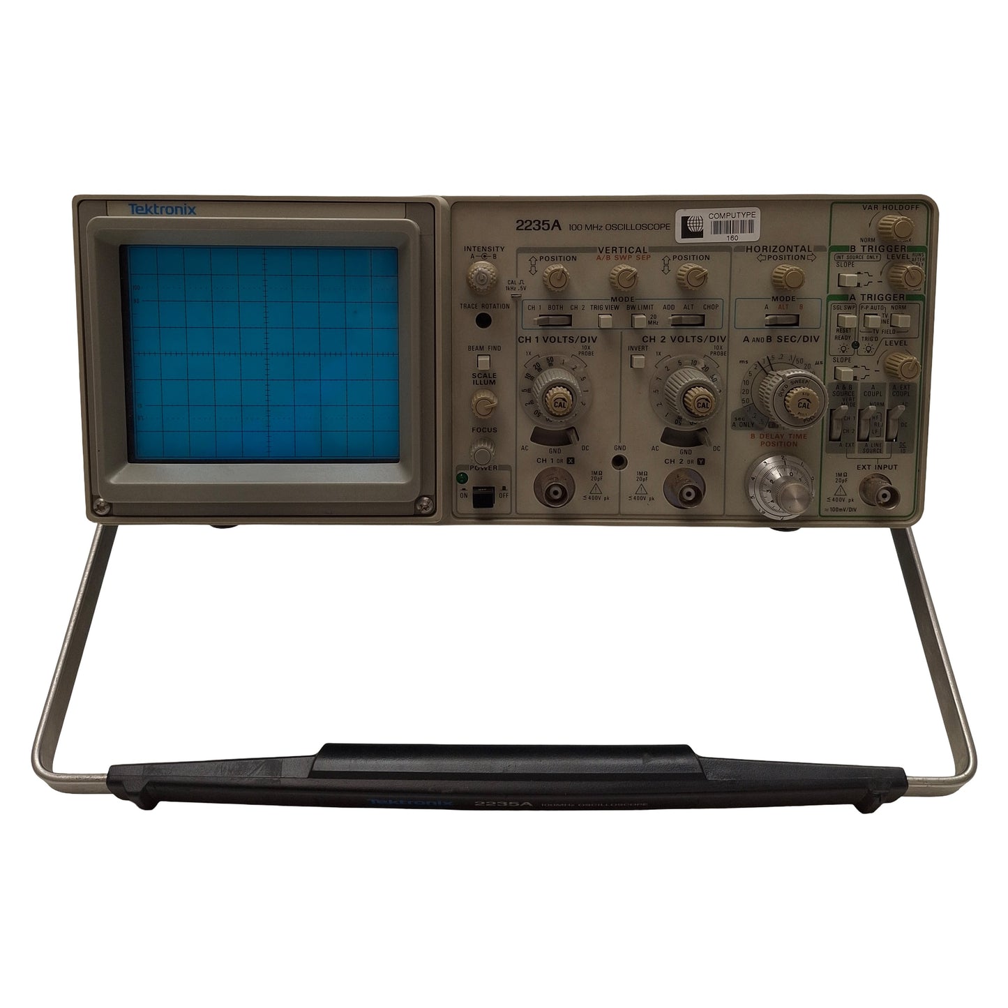 Used Tektronix 2235A Oscilloscope, 2-Channel, 100MHz, 2mV-5V/Div, 400VDC/800VAC