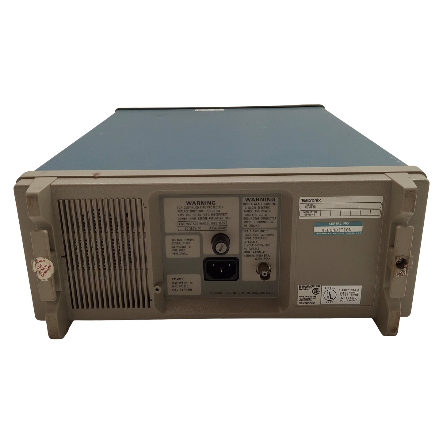 Used Tektronix 2235A Oscilloscope, 2-Channel, 100MHz, 2mV-5V/Div, 400VDC/800VAC