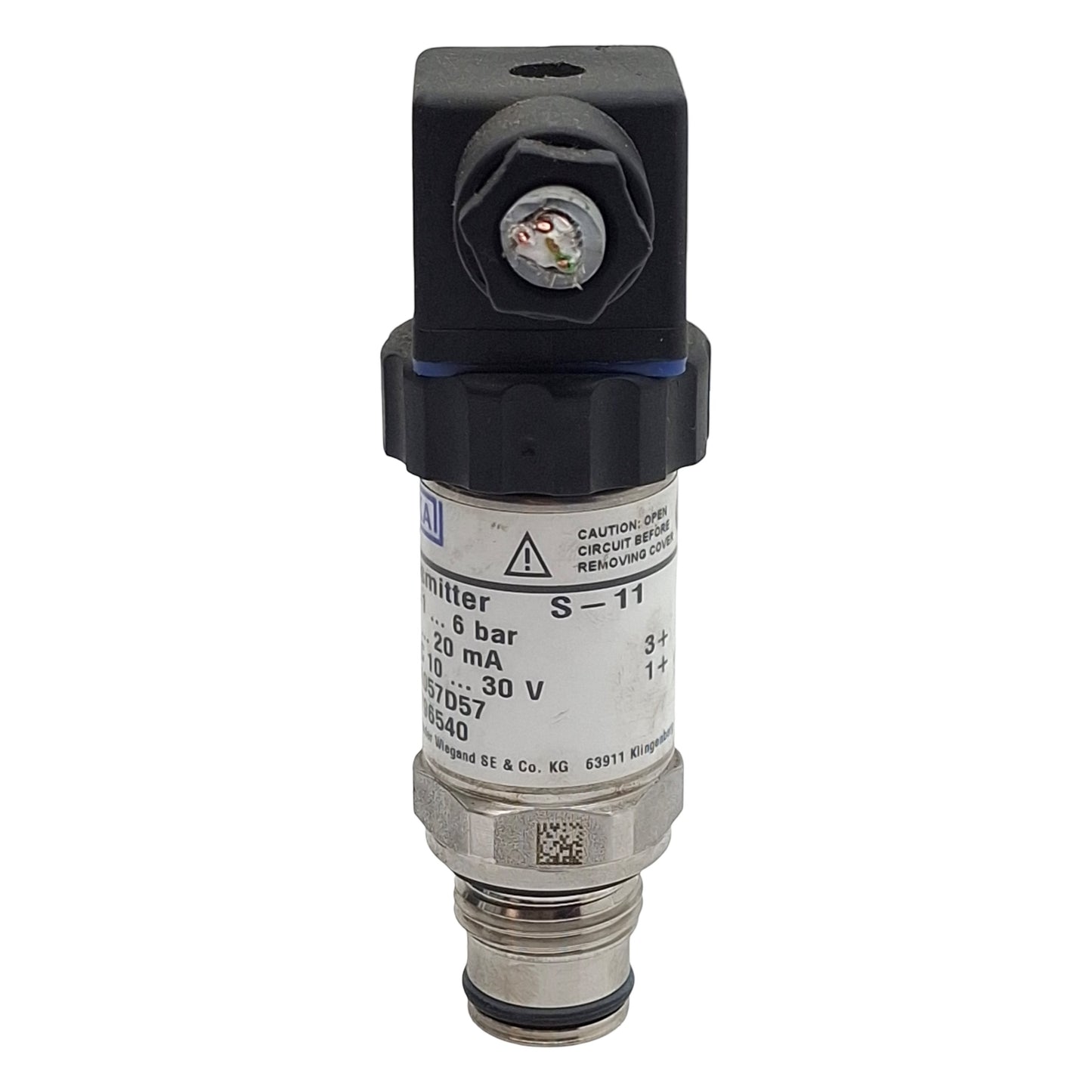Used Wika S-11 7796540 Flush Pressure Transmitter, -1~6bar, 0-20mA Out, 10-30VDC