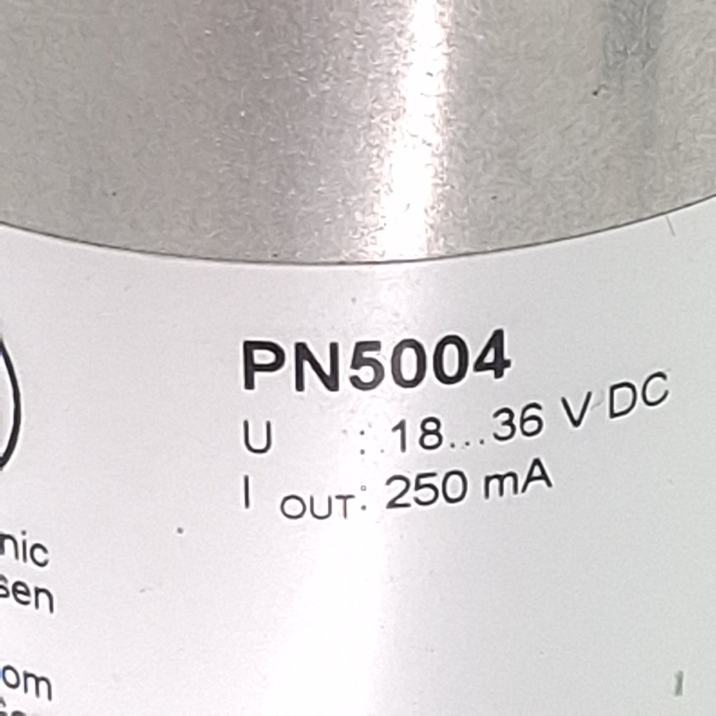 Used IFM PN5004 Pressure Sensor, PNP NO/NC, -1~10bar Range, 18-36VDC, G1/4, 4-Pin M12