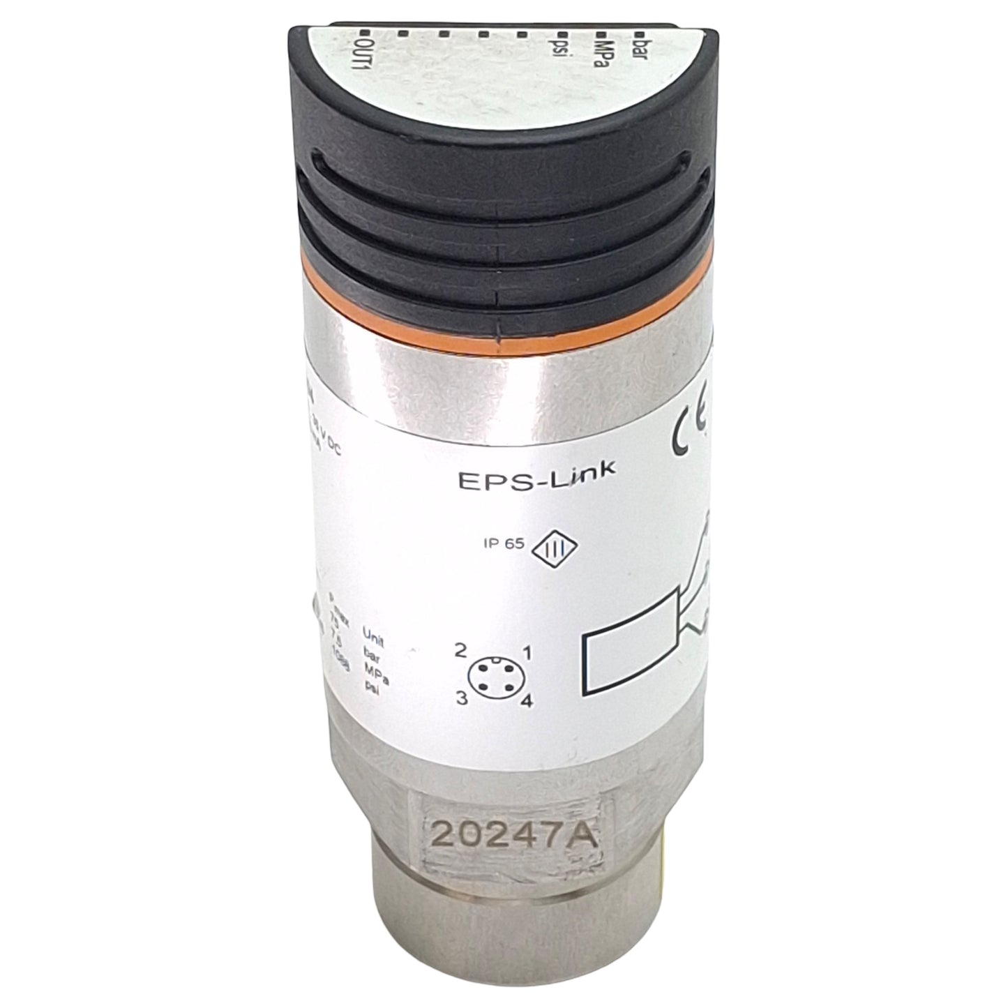 Used IFM PN5004 Pressure Sensor, PNP NO/NC, -1~10bar Range, 18-36VDC, G1/4, 4-Pin M12