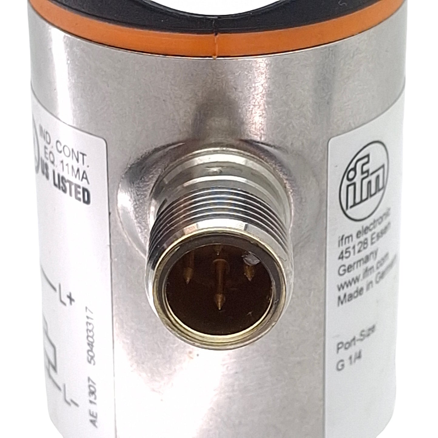 Used IFM PN5004 Pressure Sensor, PNP NO/NC, -1~10bar Range, 18-36VDC, G1/4, 4-Pin M12