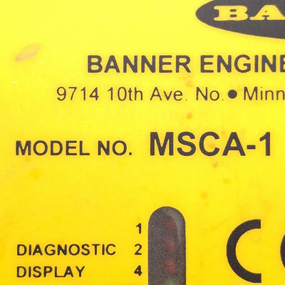 Used Banner MSCA-1 MINI-SCREEN Control Box, 115VAC, 48/60/72ms Response *No Key*